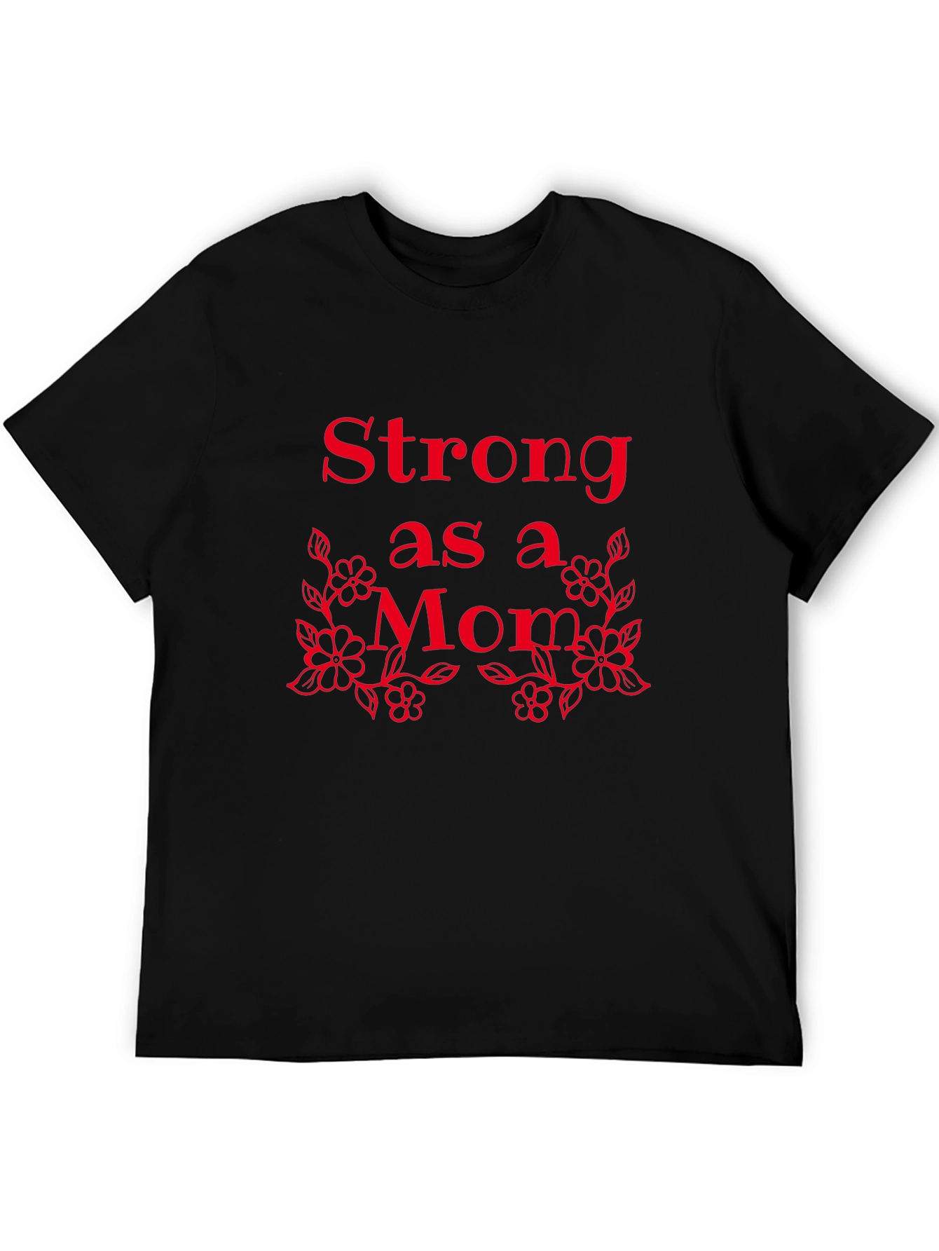 Black Strong as a Mom Graphic Tee - Black view 5