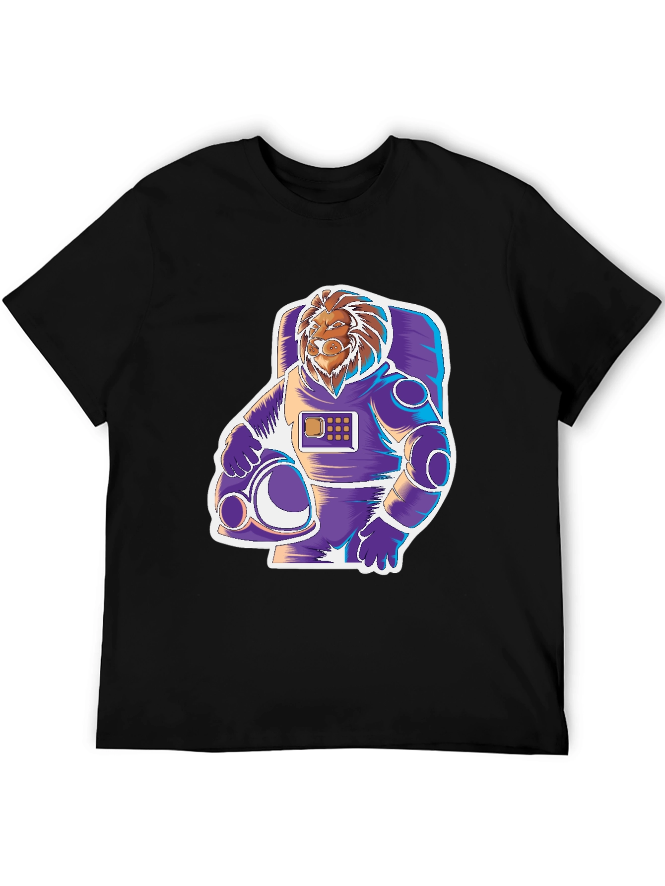 Black Lion Astronaut Graphic Tee - Space Explorer view 5