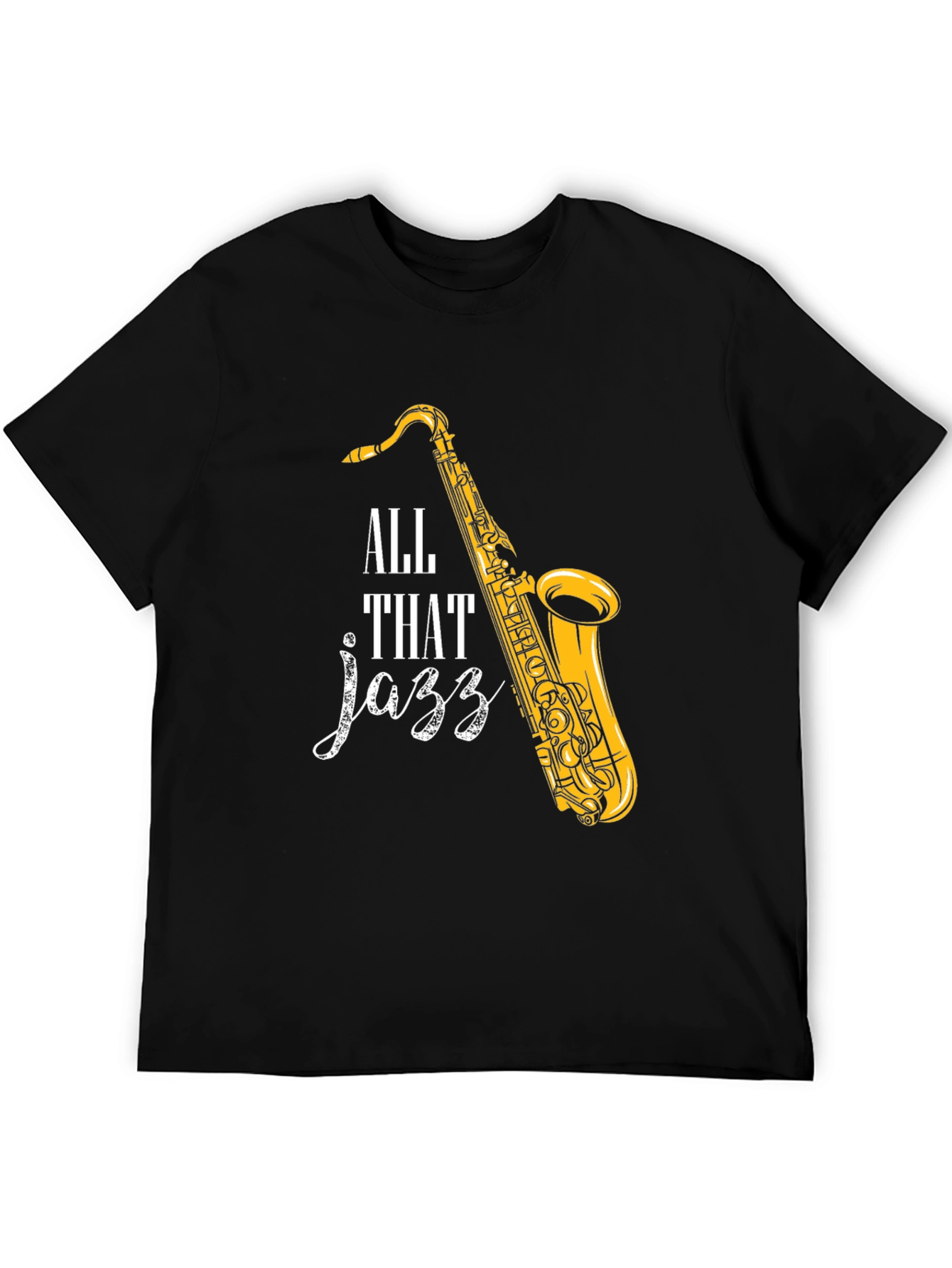 Black All That Jazz Saxophone Graphic T-Shirt view 5