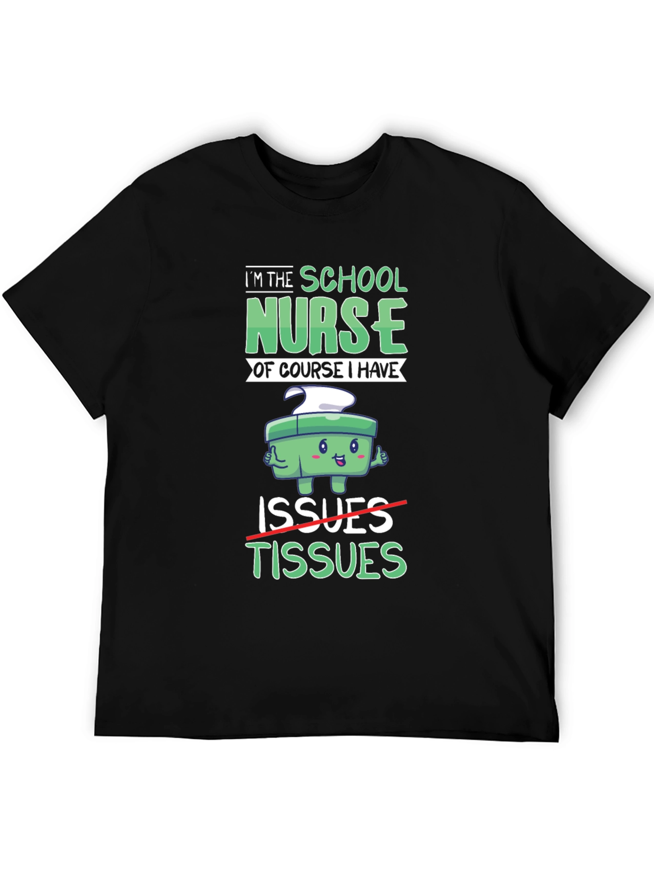Black School Nurse Humor T-Shirt: Issues & Tissues Graphic Tee view 5