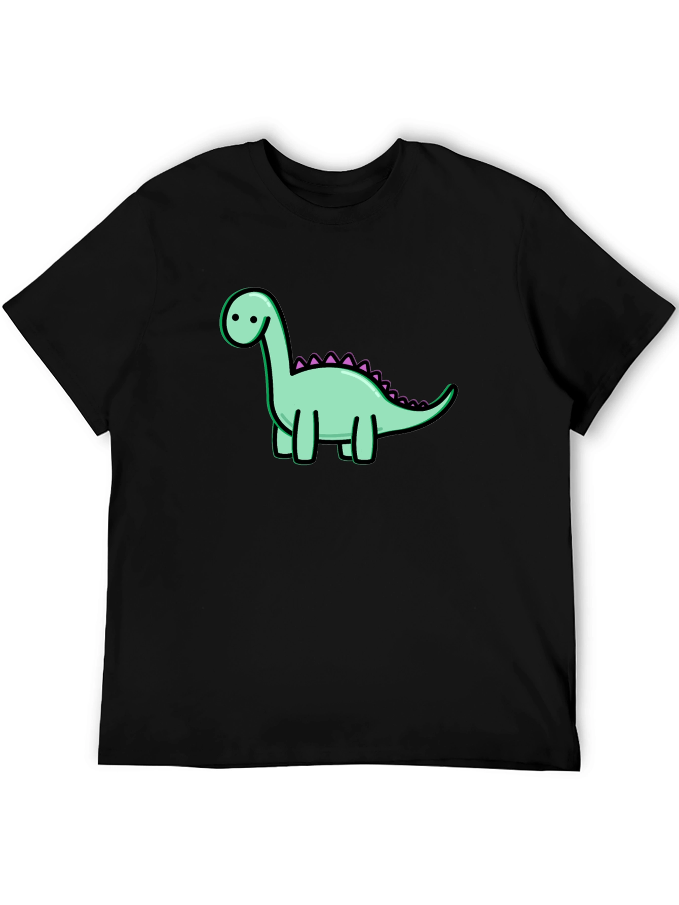 Black Dinosaur Graphic Tee - Casual Cotton T-Shirt view 5