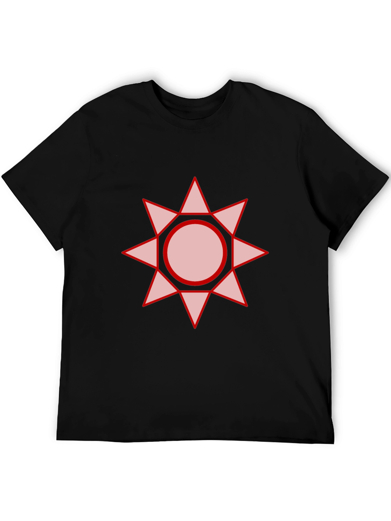 Black Geometric Star Graphic Tee - Black view 5