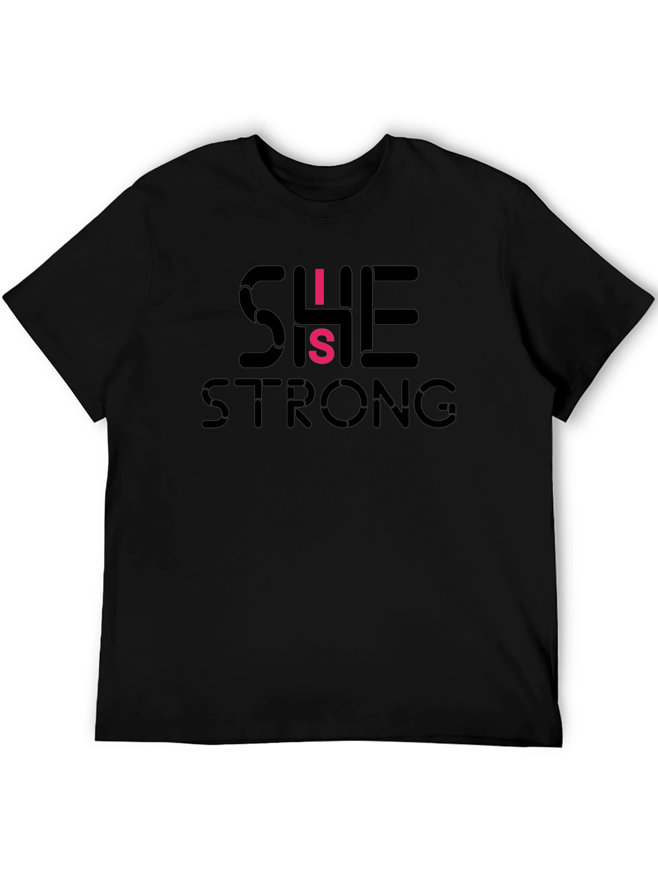 Black She is Strong T-Shirt view 5