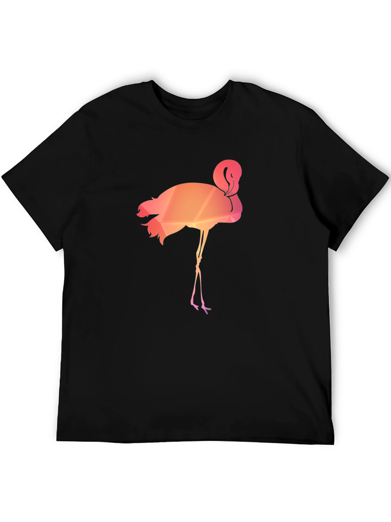 Black Geometric Flamingo Graphic Tee - Stylish Men's T-Shirt view 5