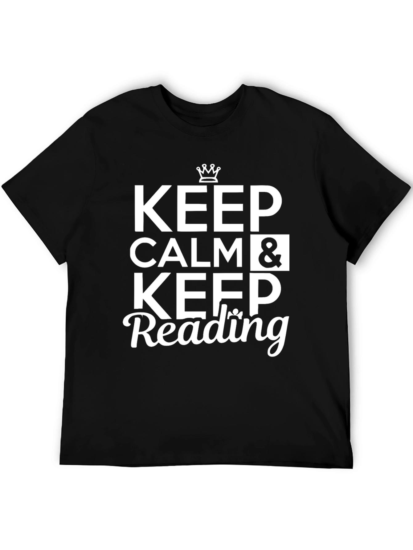 Black Keep Calm and Keep Reading T-Shirt view 5