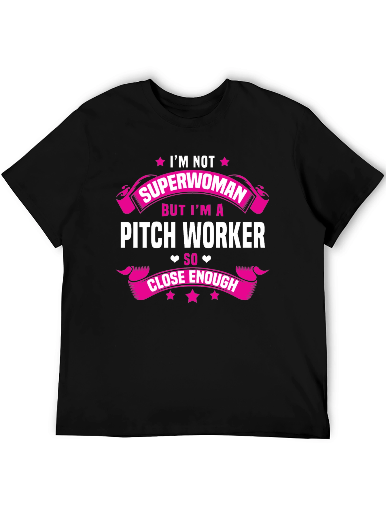 Black Pitch Worker T-Shirt - Superwoman Close Enough view 5