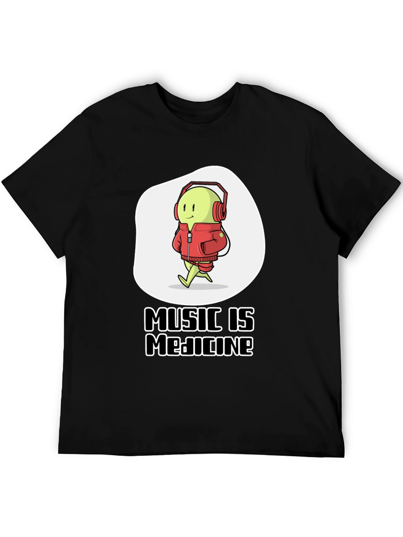 Black Music is Medicine T-Shirt: Cute Character Tee view 5