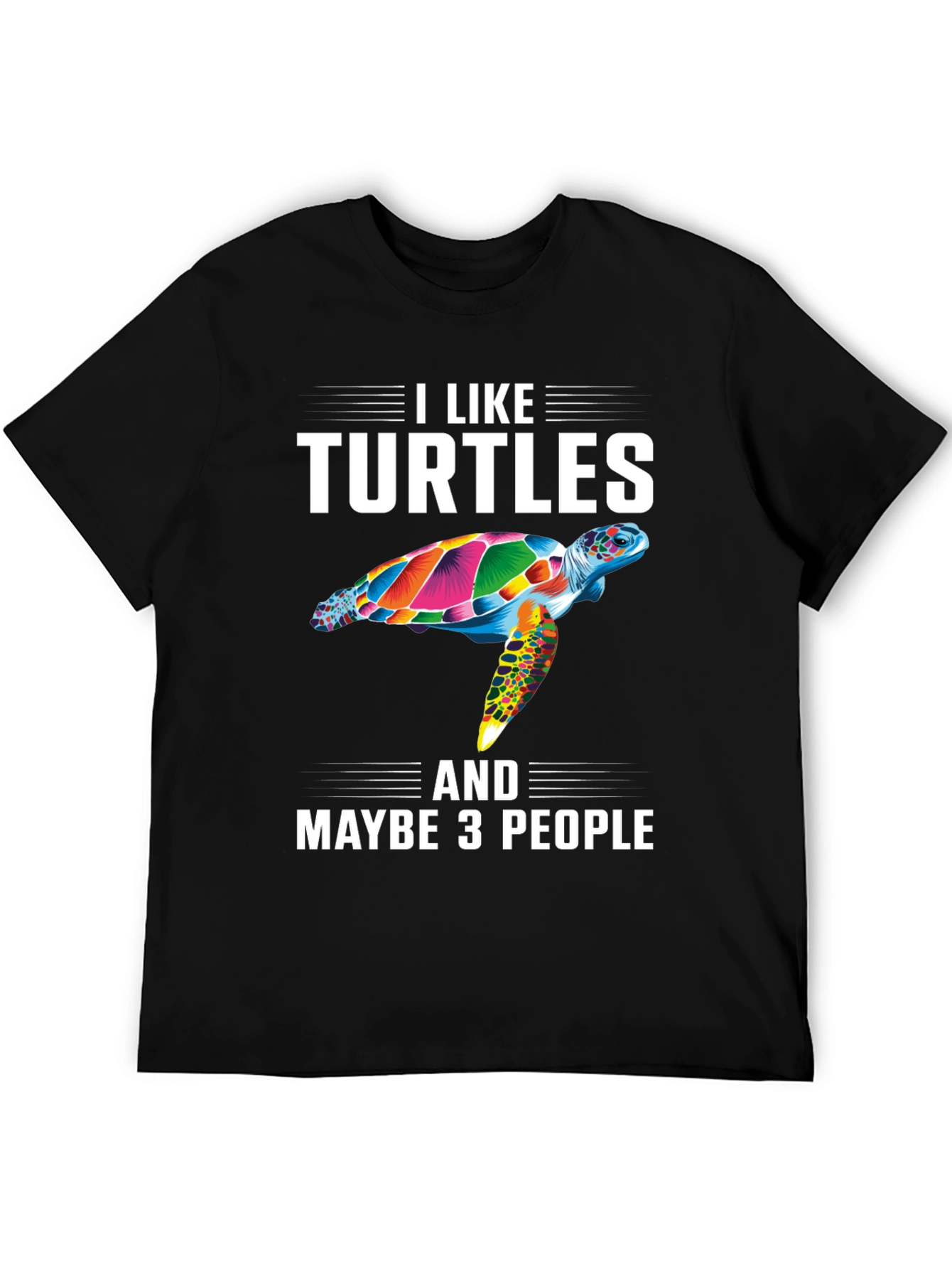 Black I Like Turtles T-Shirt - Funny Sea Turtle Graphic Tee view 5