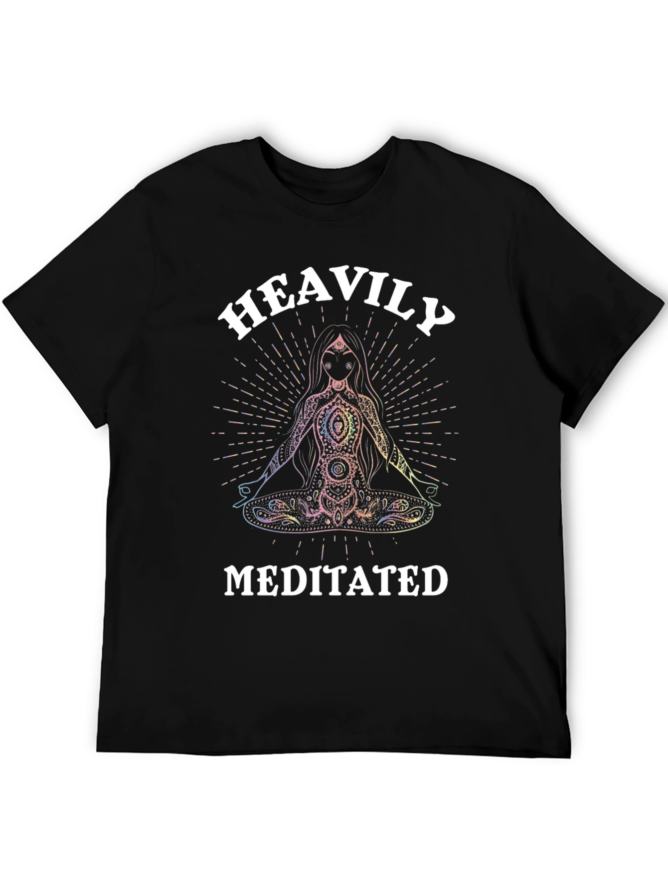 Black Heavily Meditated T-Shirt - Relaxed Fit Cotton Tee view 5