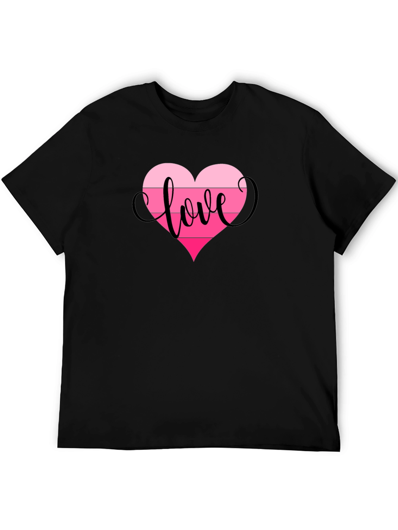 Black Love Heart Graphic Tee - Black view 5