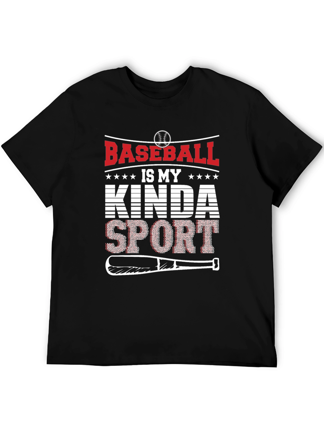 Black Baseball Is My Kinda Sport Graphic T-Shirt view 5