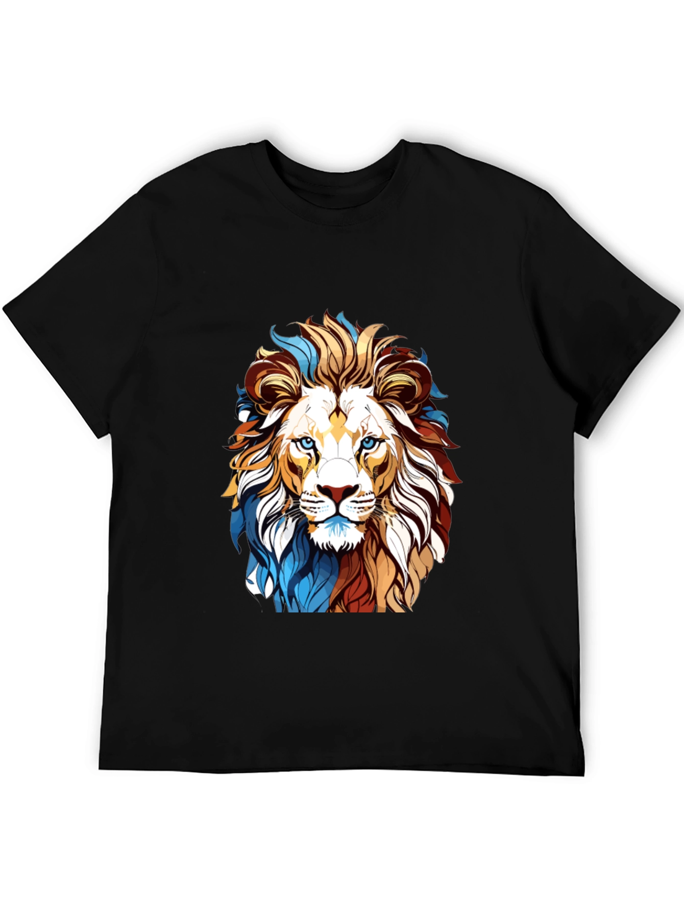 Black Lion Graphic Print Black T-Shirt view 5