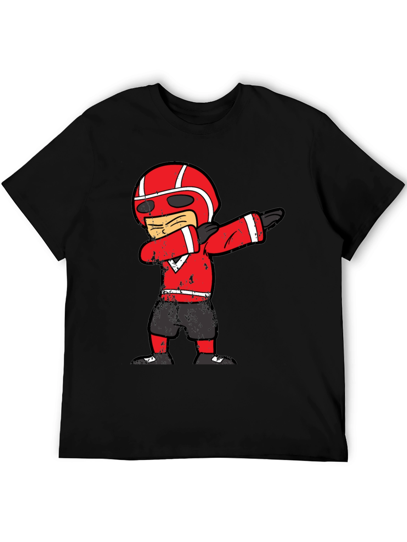 Black Dabbing Football Player T-Shirt view 5