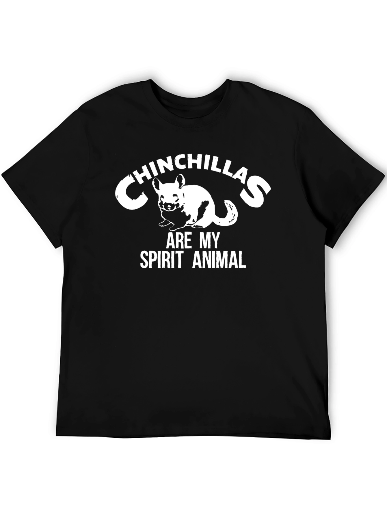 Black Chinchillas Are My Spirit Animal Black T-Shirt view 5