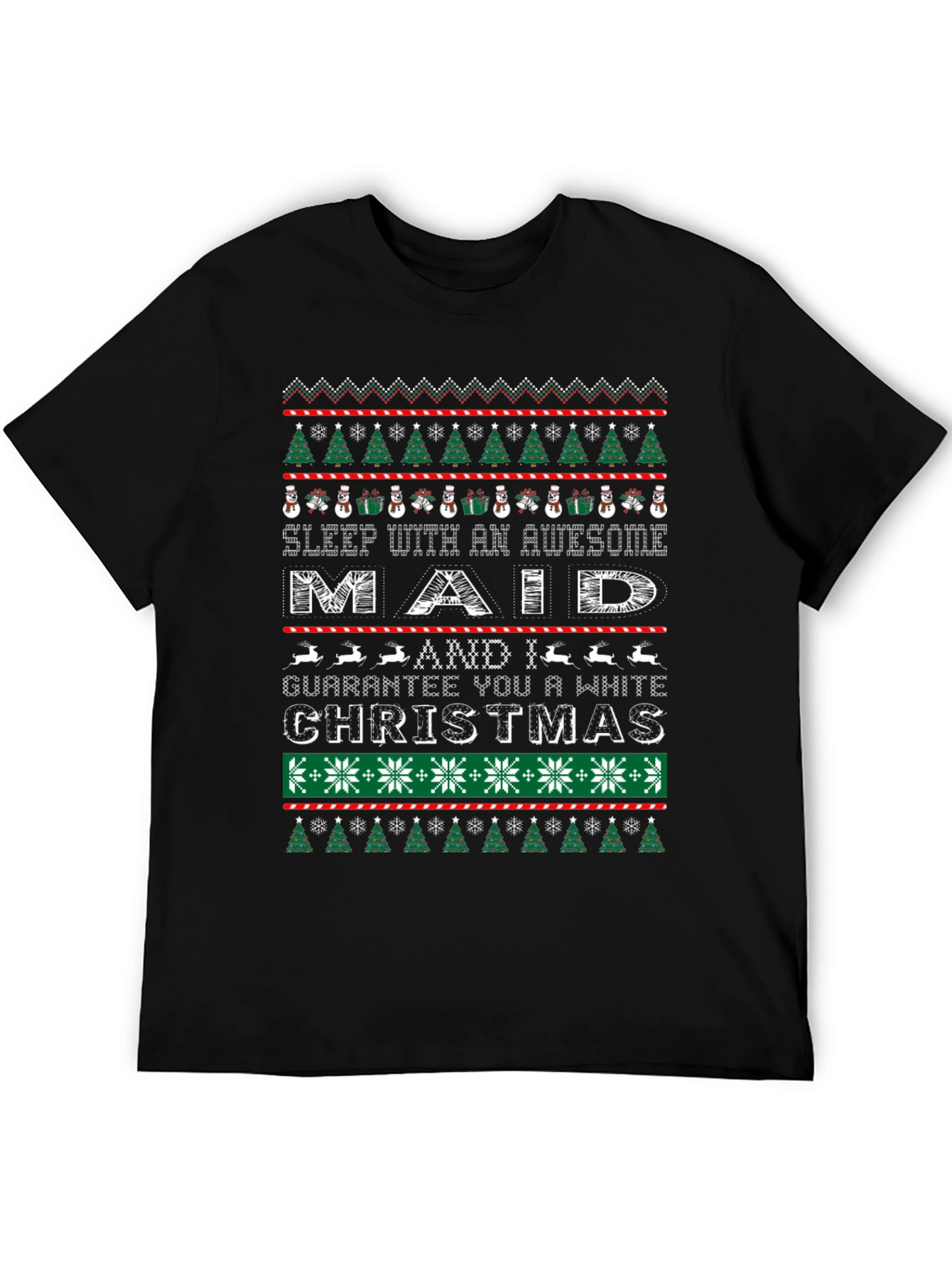 Black Maid Christmas Ugly Sweater T-Shirt view 5