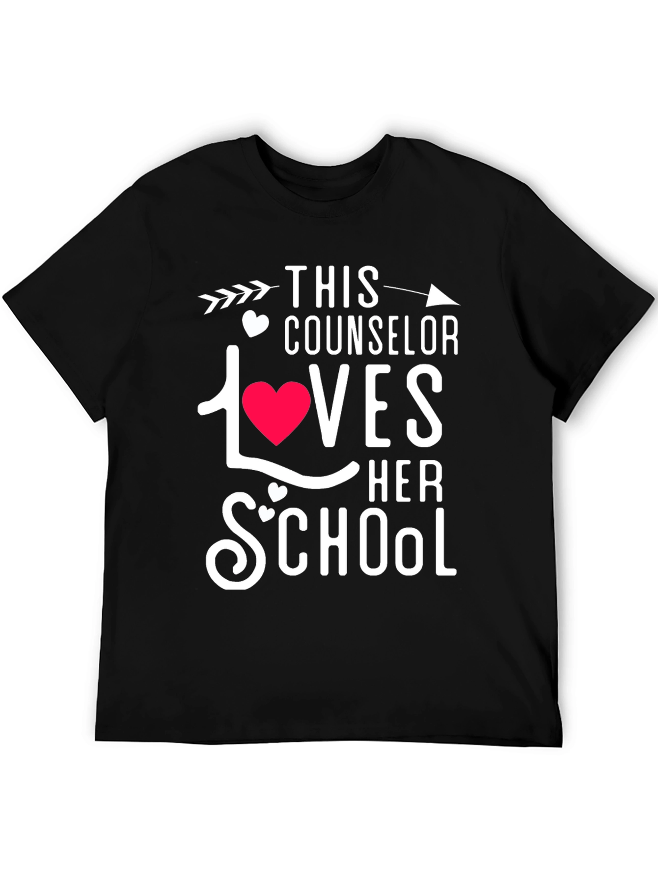 Black Counselor Loves School T-Shirt view 5