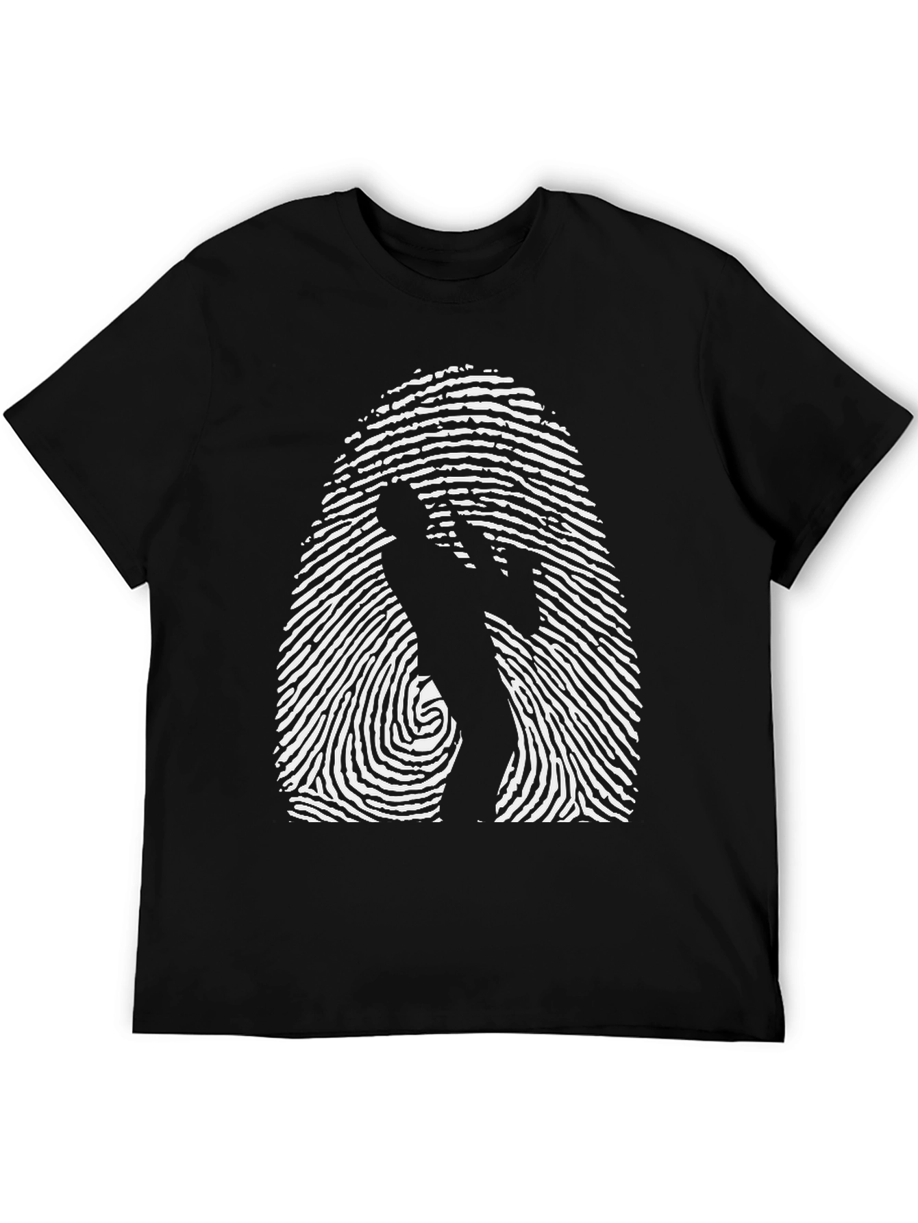 Black Fingerprint Saxophone T-Shirt - Unique Music Tee view 5