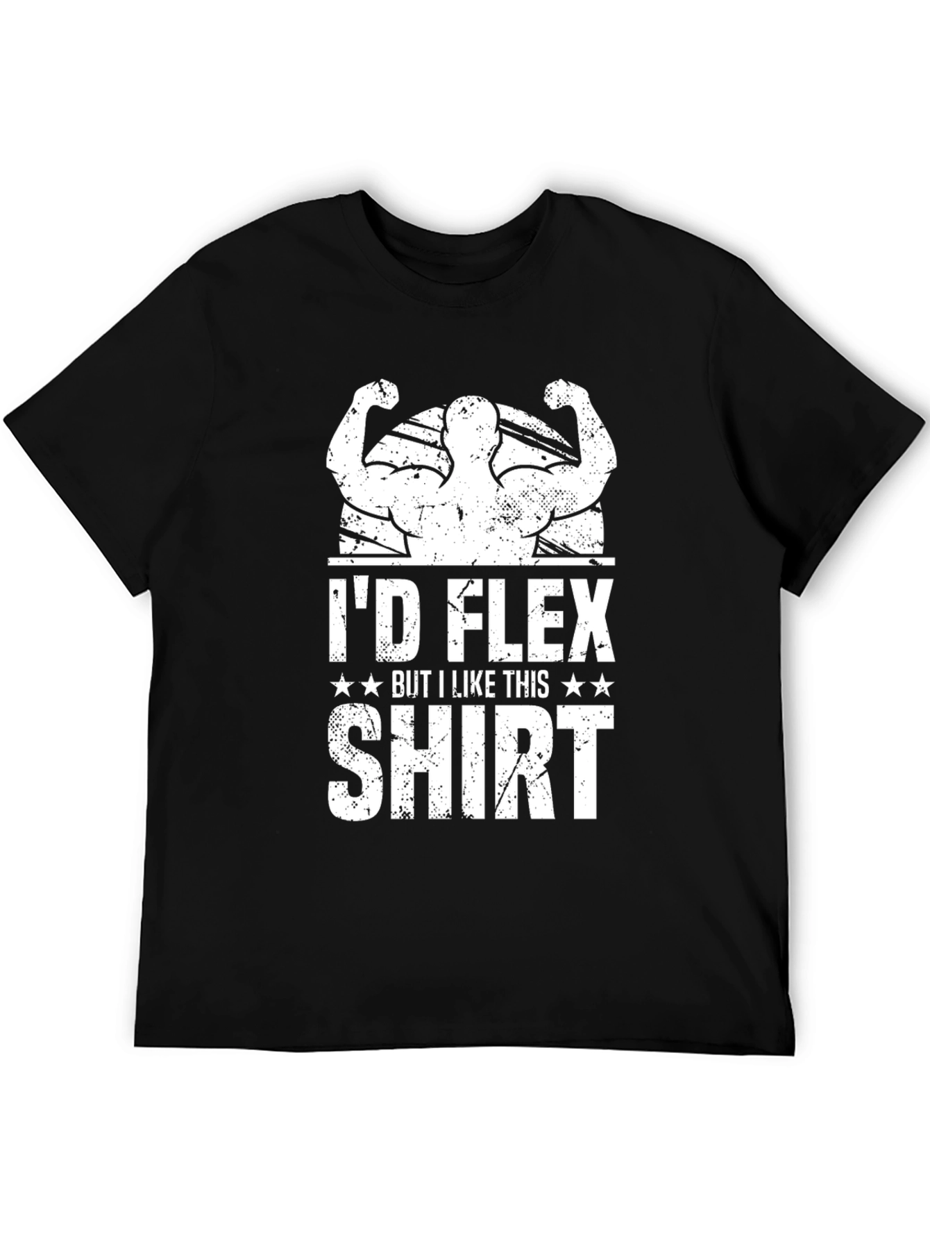 Black I'd Flex But I Like This Shirt Graphic Tee view 5