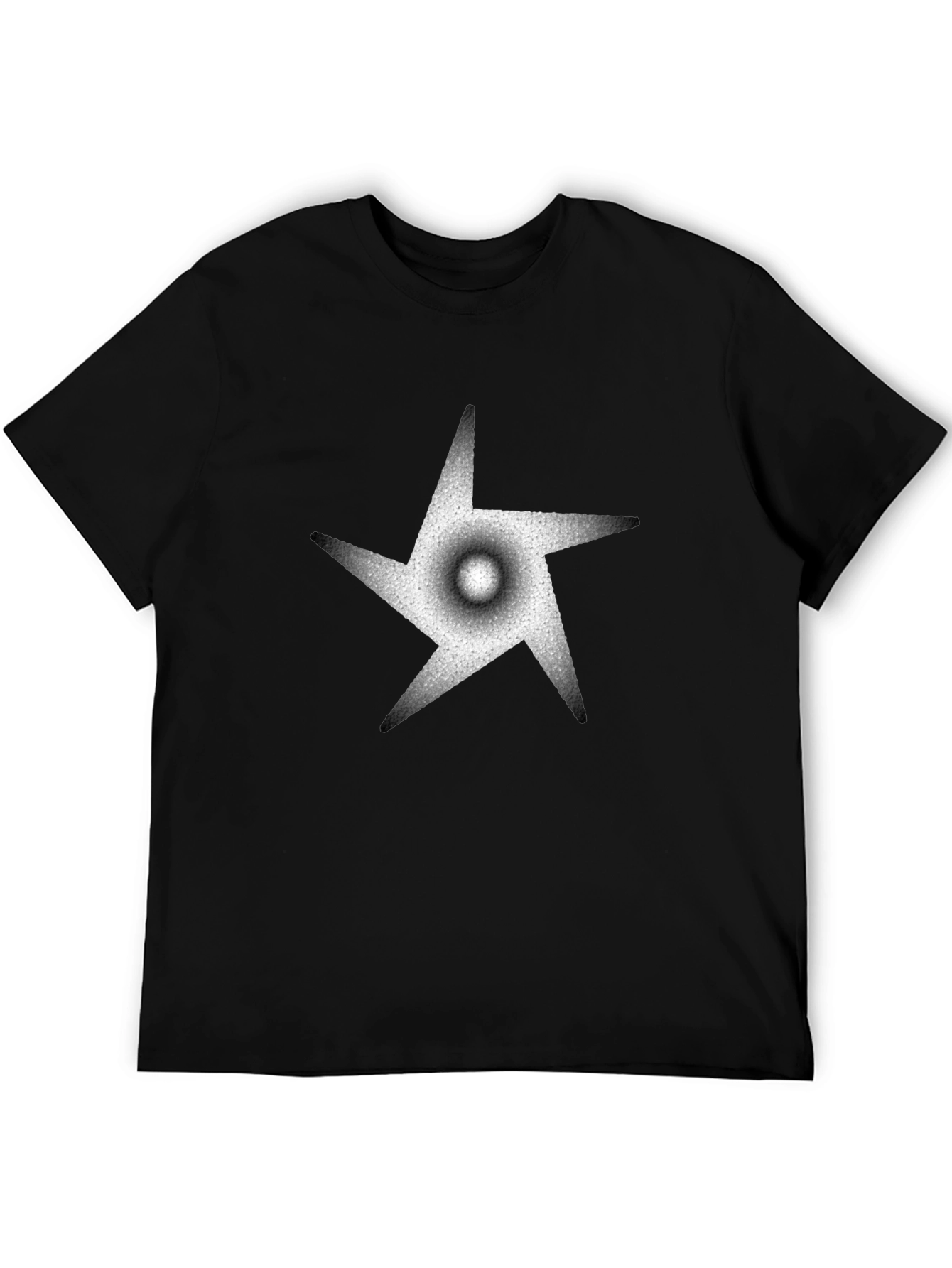 Black Abstract Star Graphic Black Tee view 5