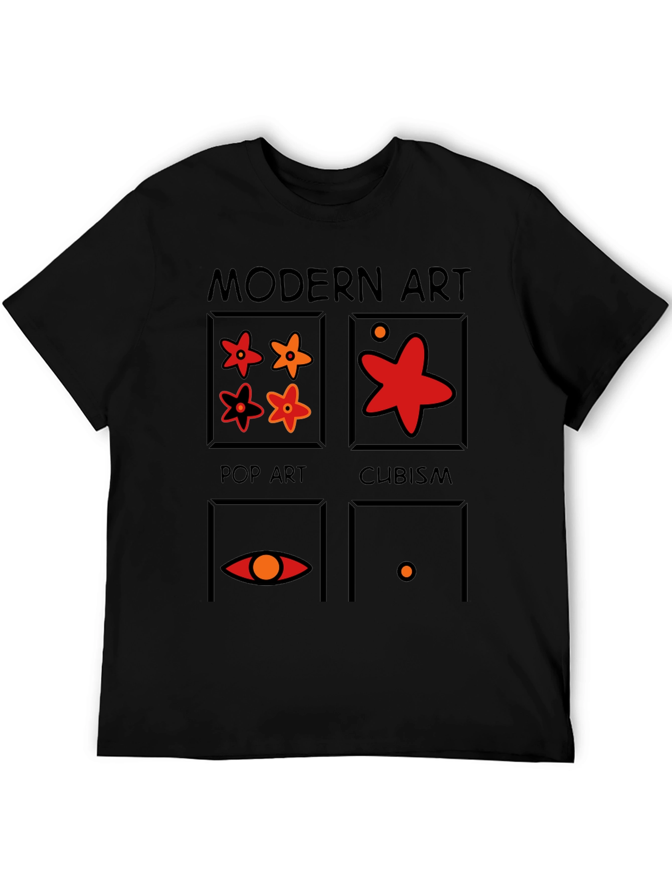 Black Modern Art Styles Graphic T-Shirt view 5