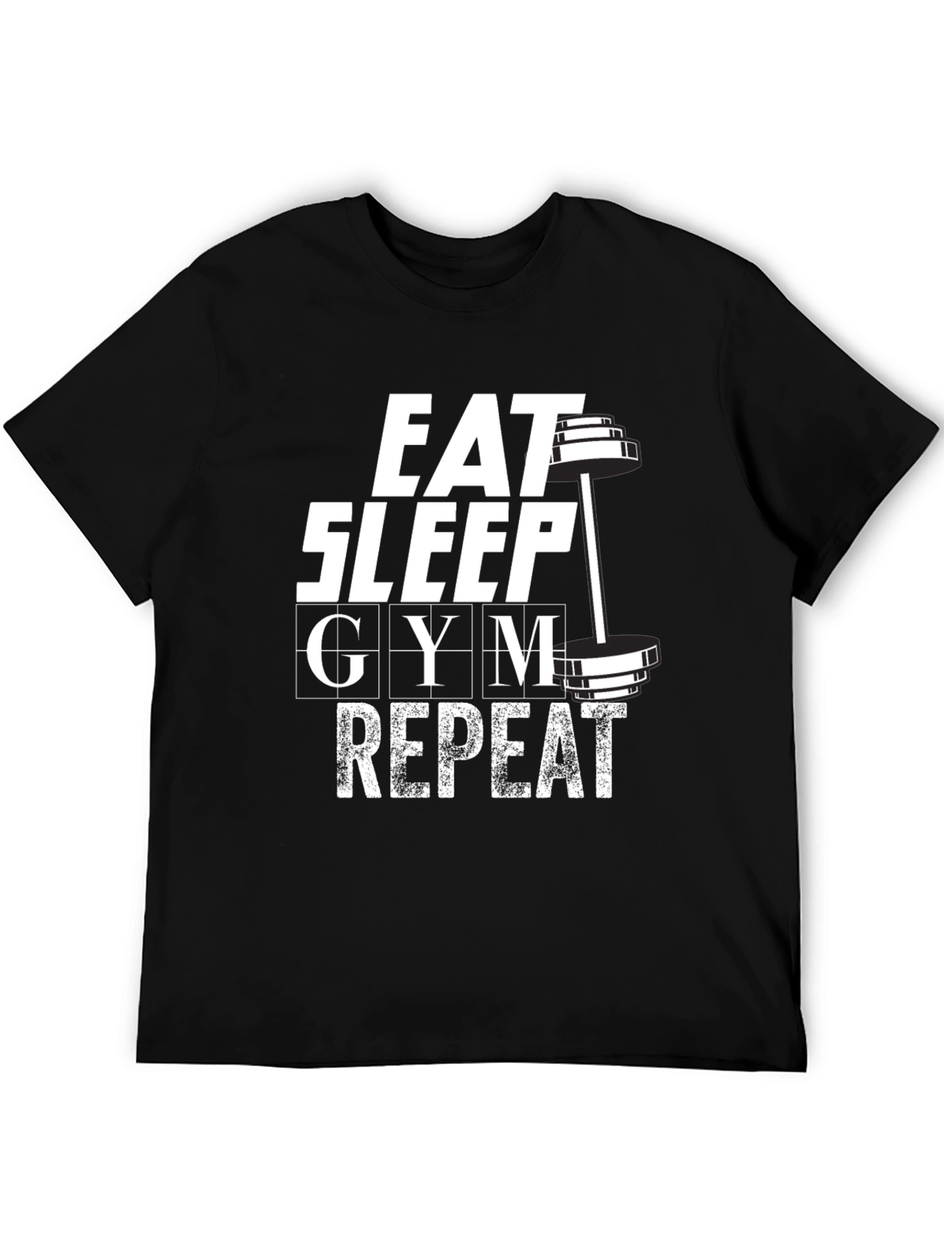 Black Eat Sleep Gym Repeat Graphic T-Shirt - Black view 5