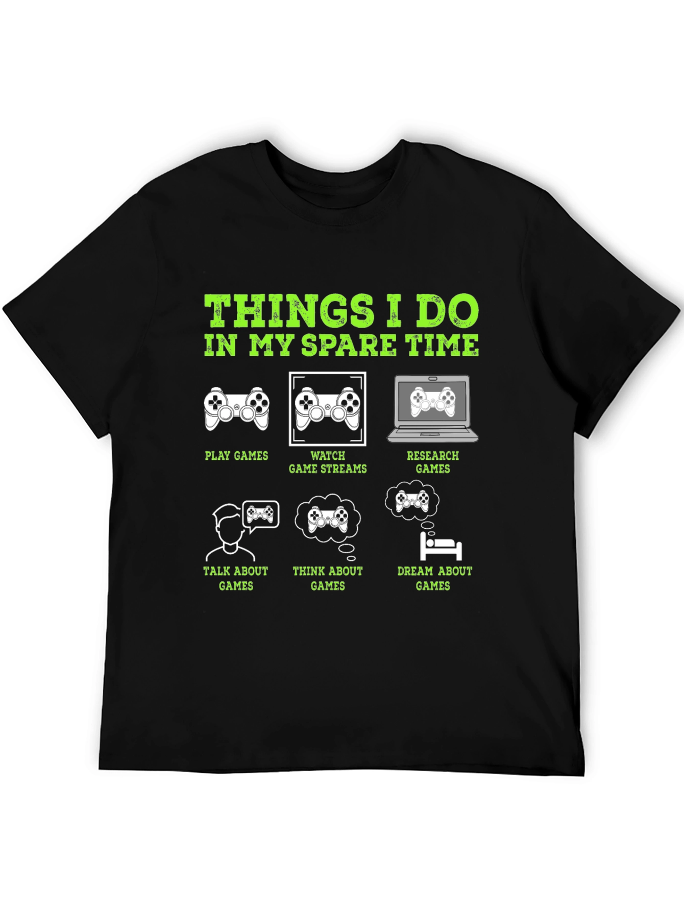 Black Gamer T-Shirt: Things I Do In My Spare Time view 5