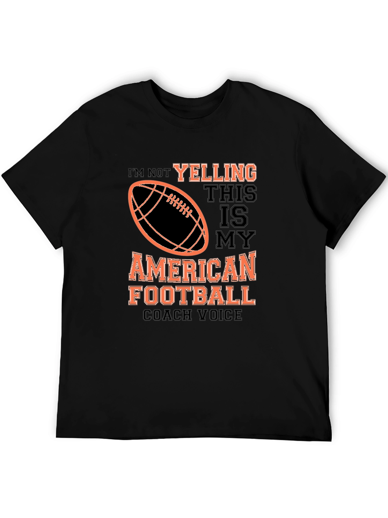 Black American Football Coach Voice Graphic Tee view 5