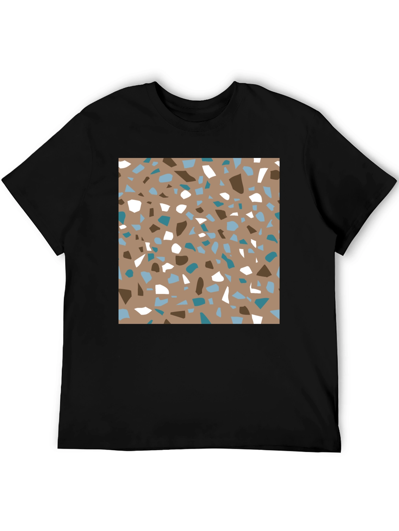 Black Terrazzo Print Tee - Modern Graphic Design T-Shirt view 5