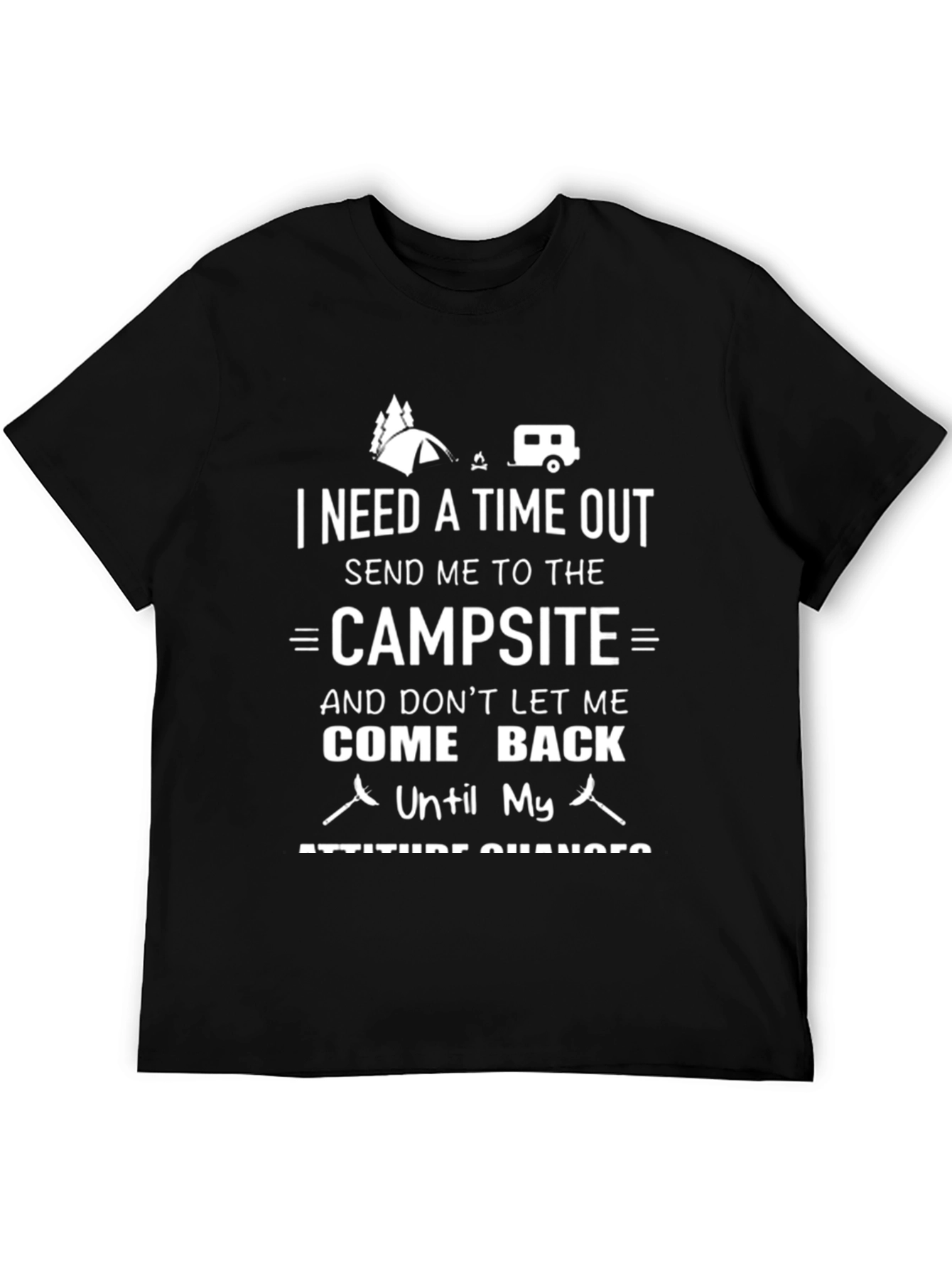 Black Camping Time Out T-Shirt - Campsite Lover Tee view 5