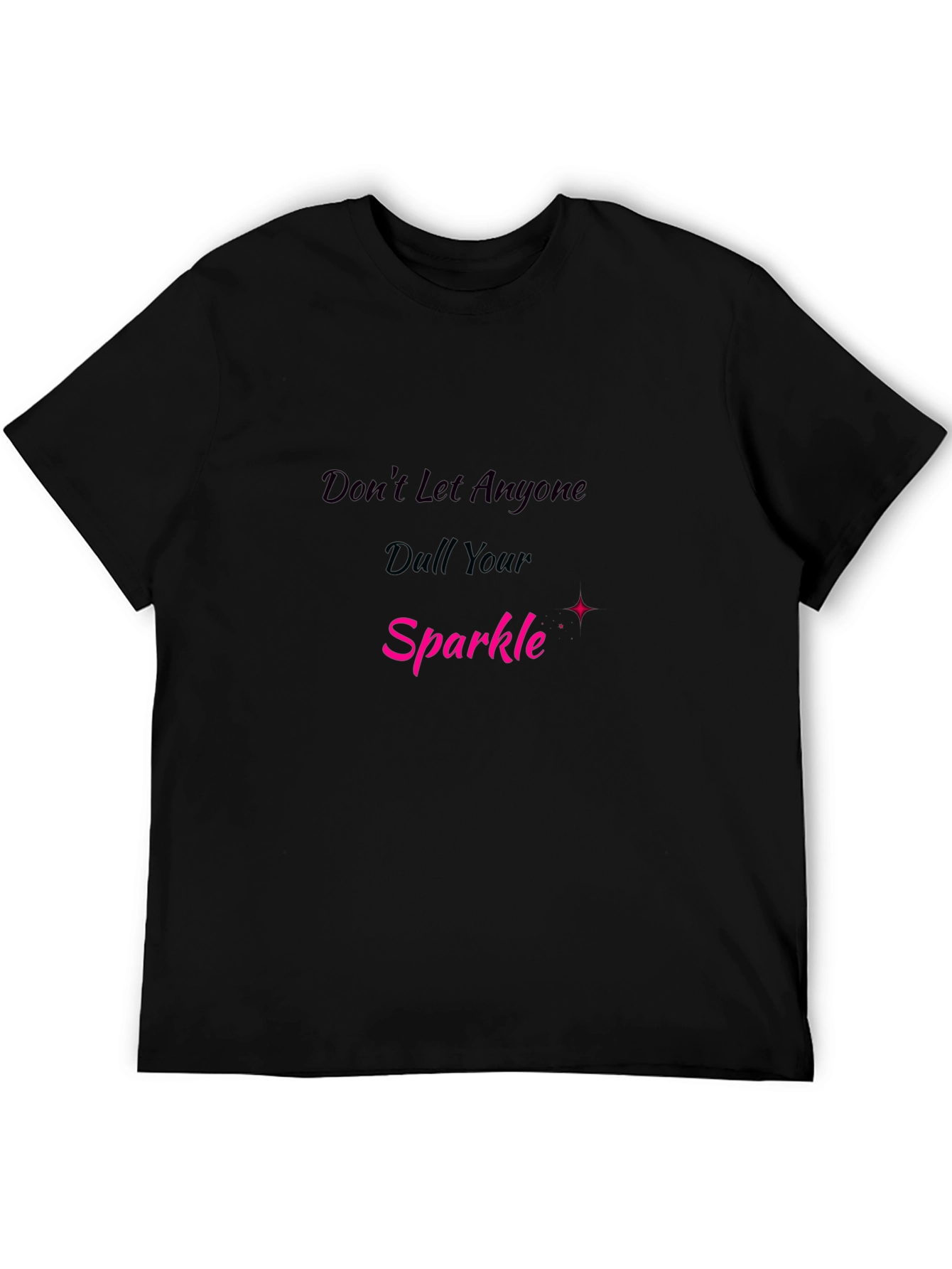 Black Sparkle Graphic T-Shirt - Black Unisex view 5