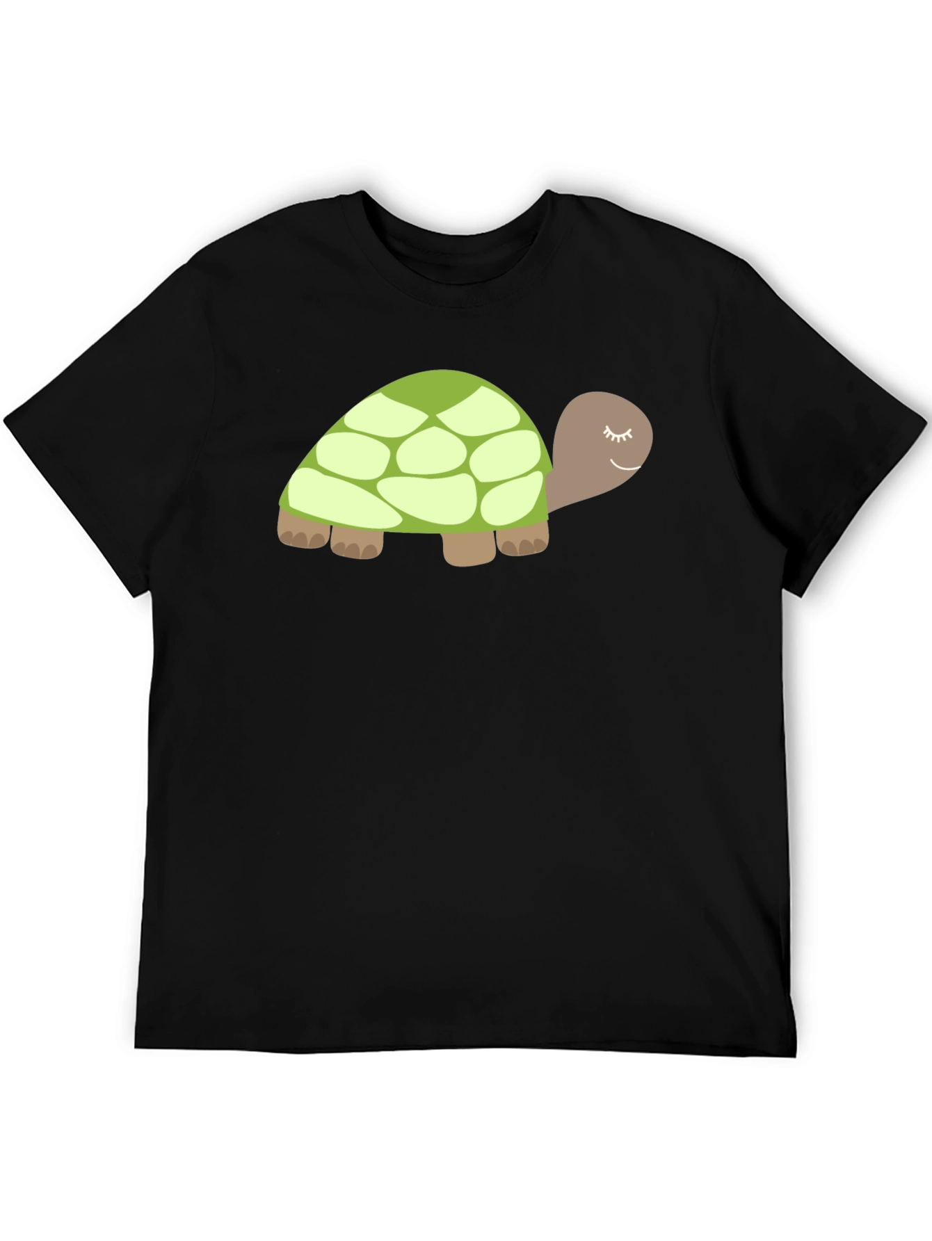Black Cute Turtle Graphic Tee - Soft Black Cotton view 5