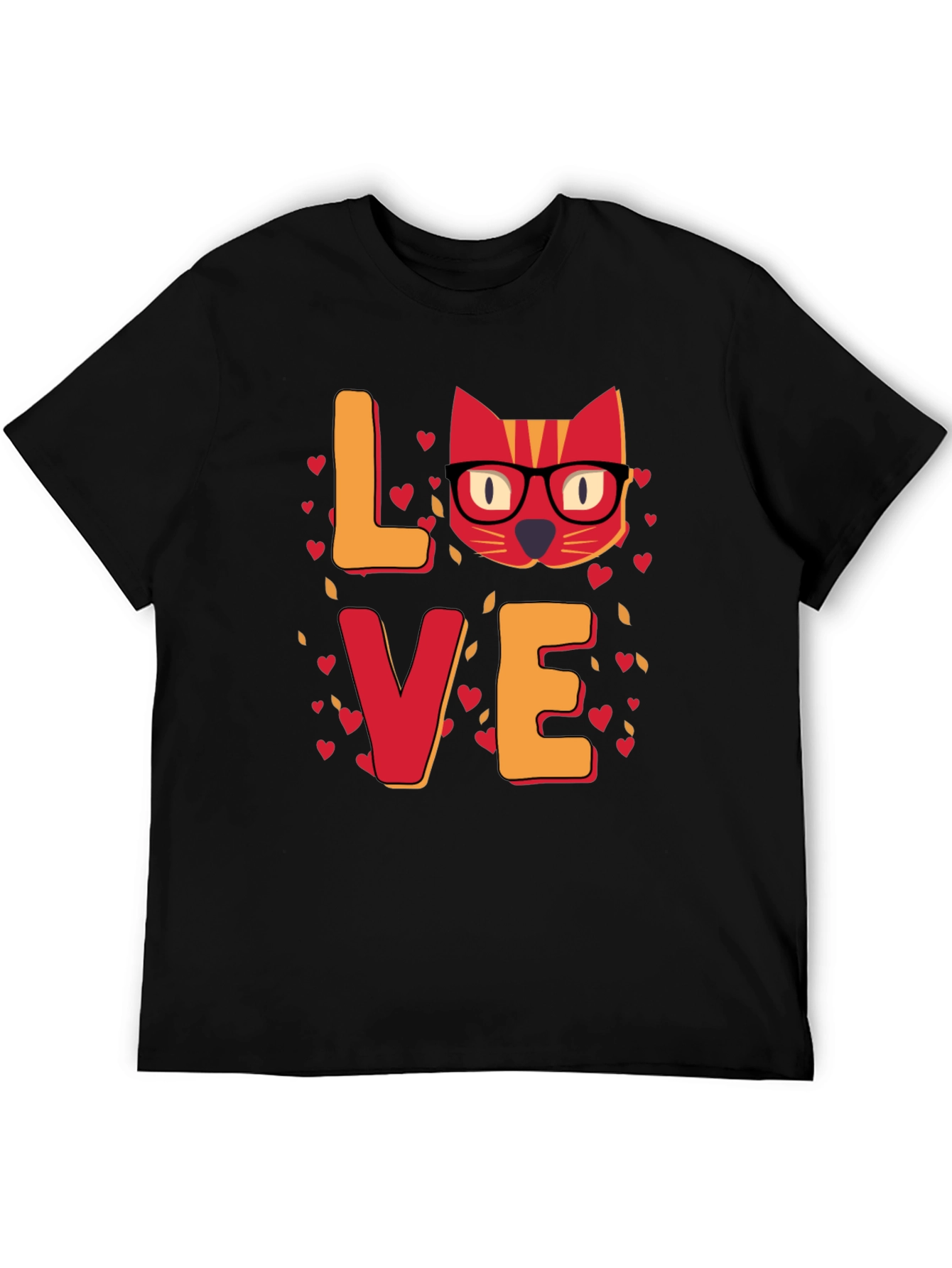 Black Love Cat T-Shirt - Unique Valentine's Day Gift for Cat Lovers view 5