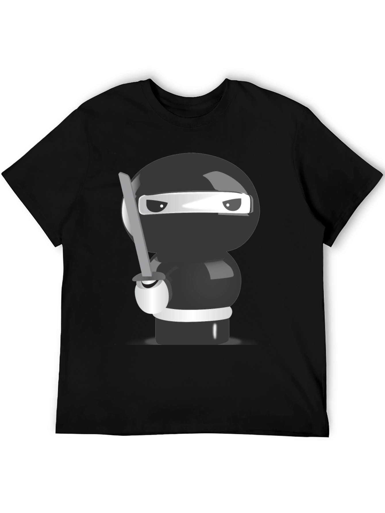 Black Ninja Cartoon Graphic T-Shirt view 5
