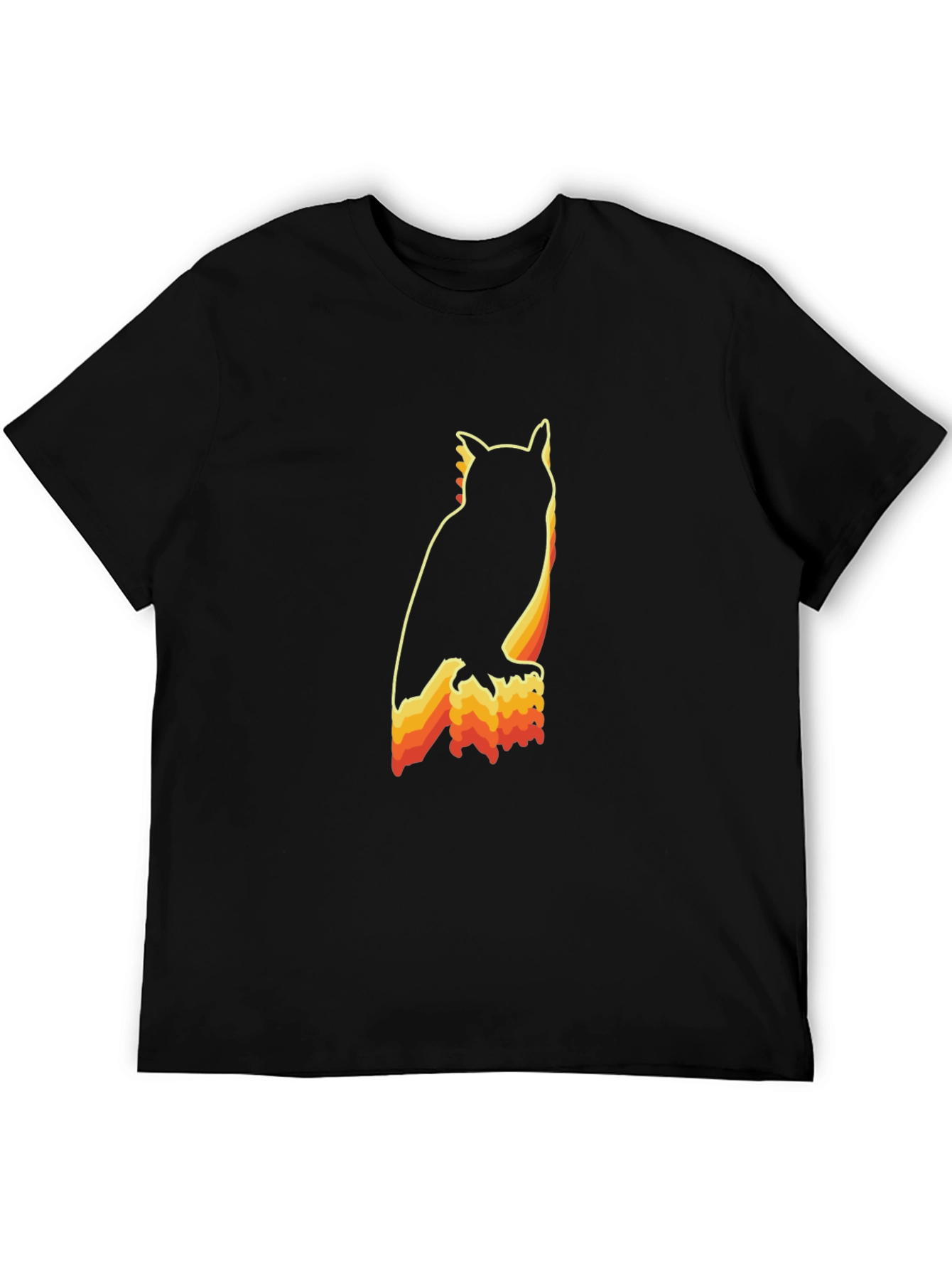 Black Retro Owl Graphic T-Shirt view 5