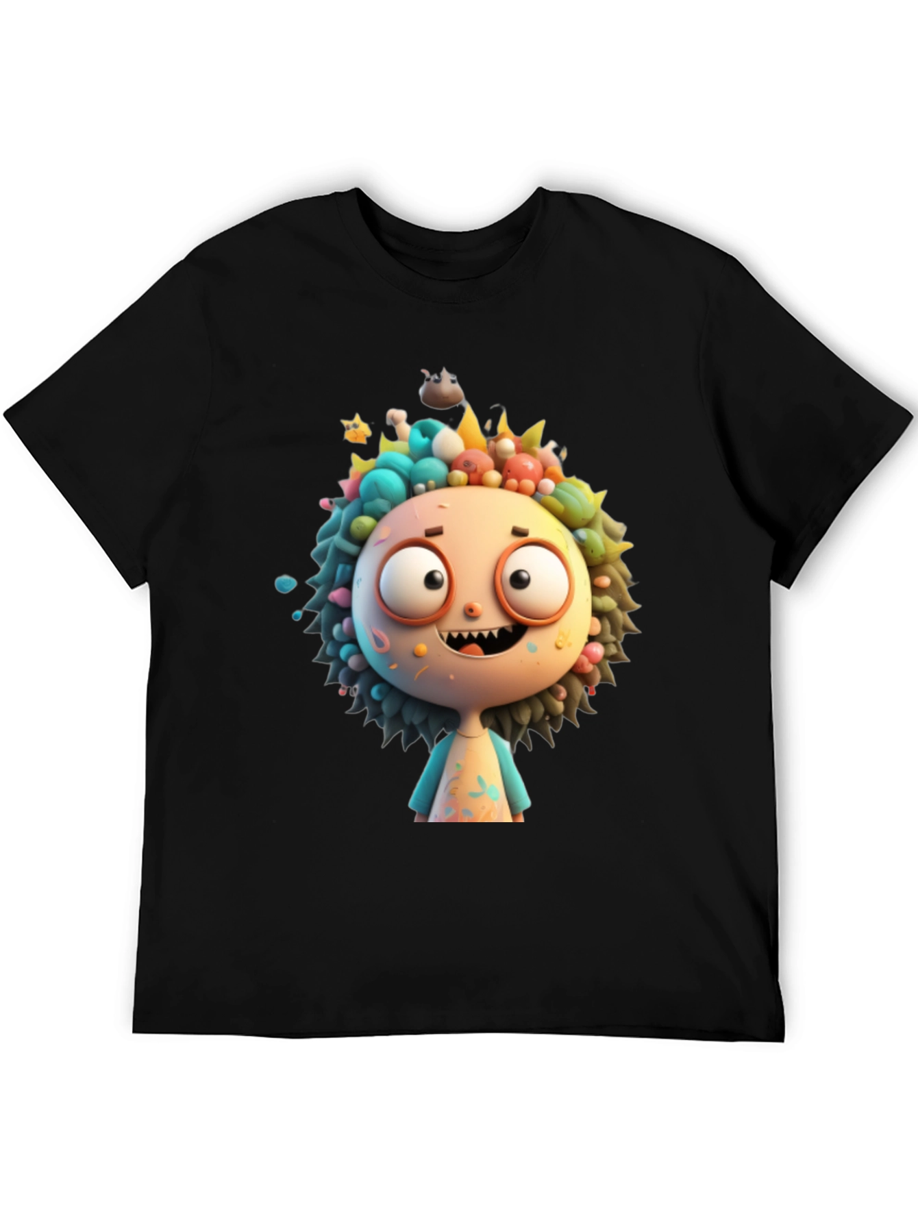 Black Cartoon Character Graphic Tee - Funky and Fun! view 5