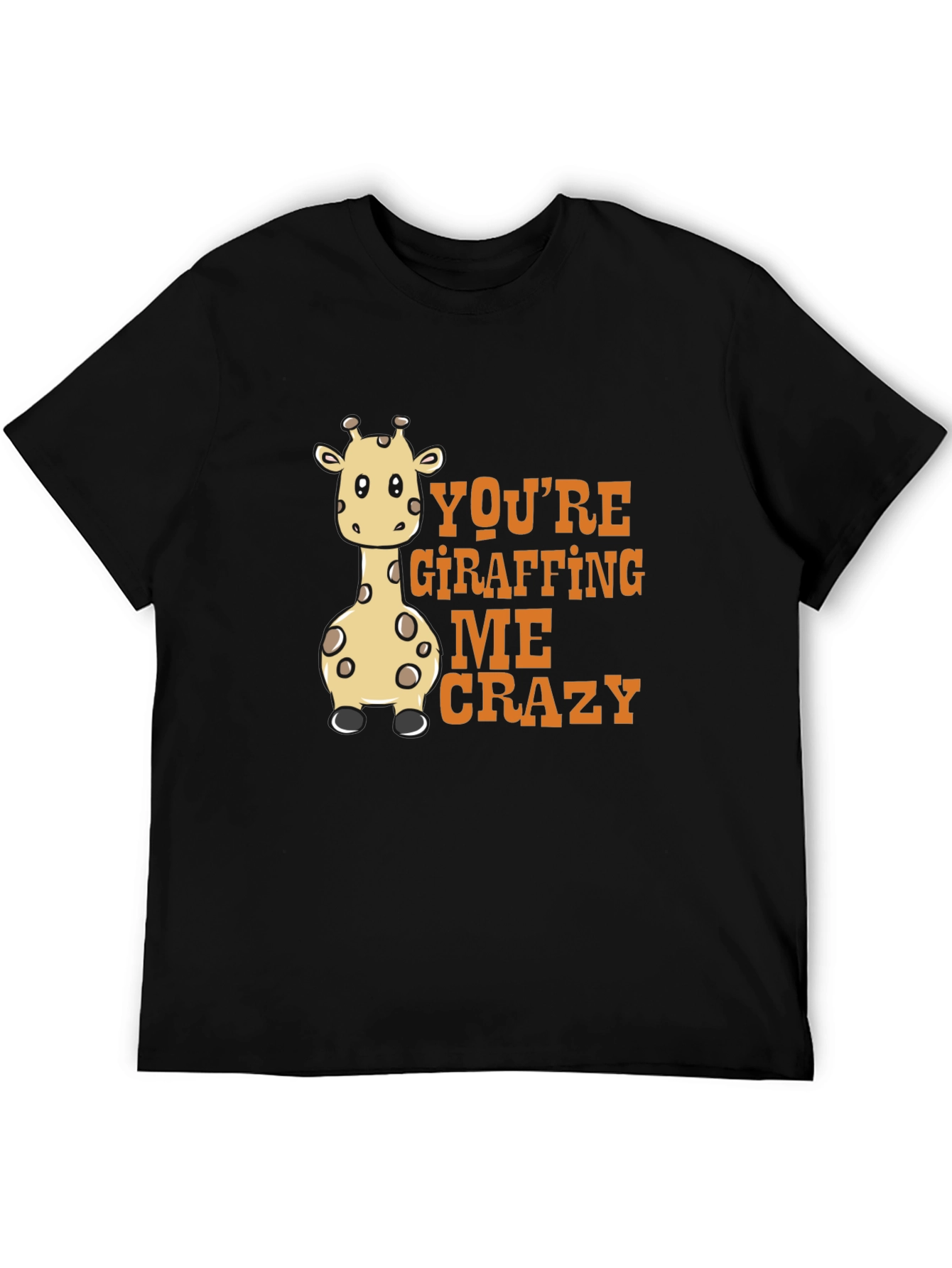 Black Giraffe Lover Tee - You're Giraffing Me Crazy view 5
