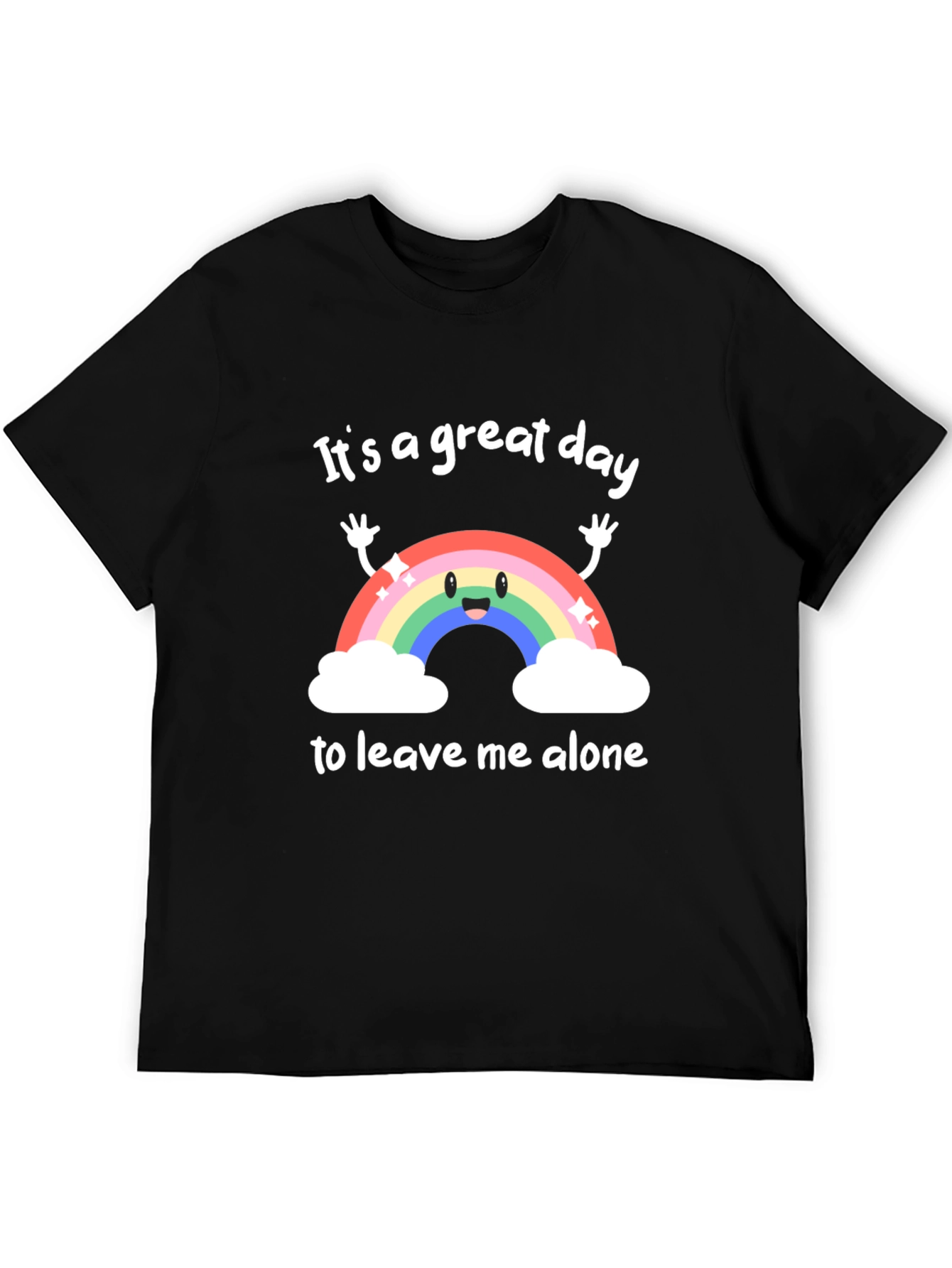 Black Great Day Leave Me Alone Graphic T-Shirt view 5