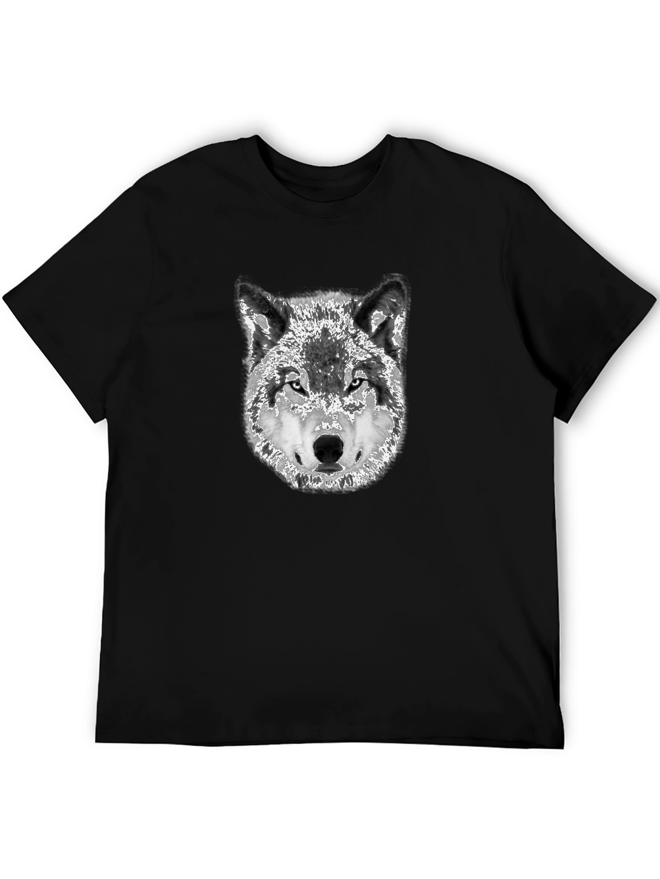 Black Wolf Graphic Print Black T-Shirt view 5