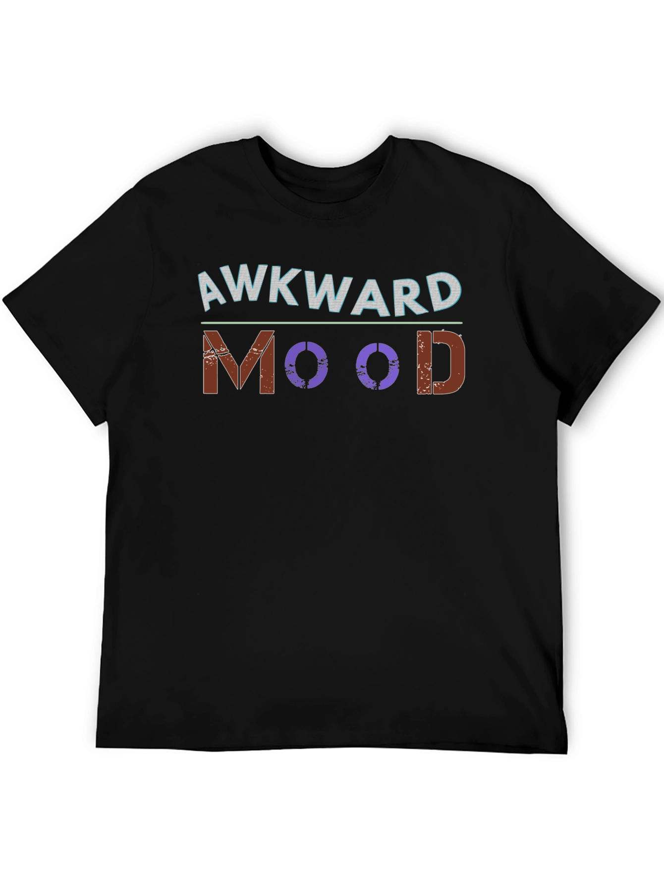 Black Awkward Mood Graphic Tee - Soft Cotton Blend view 5