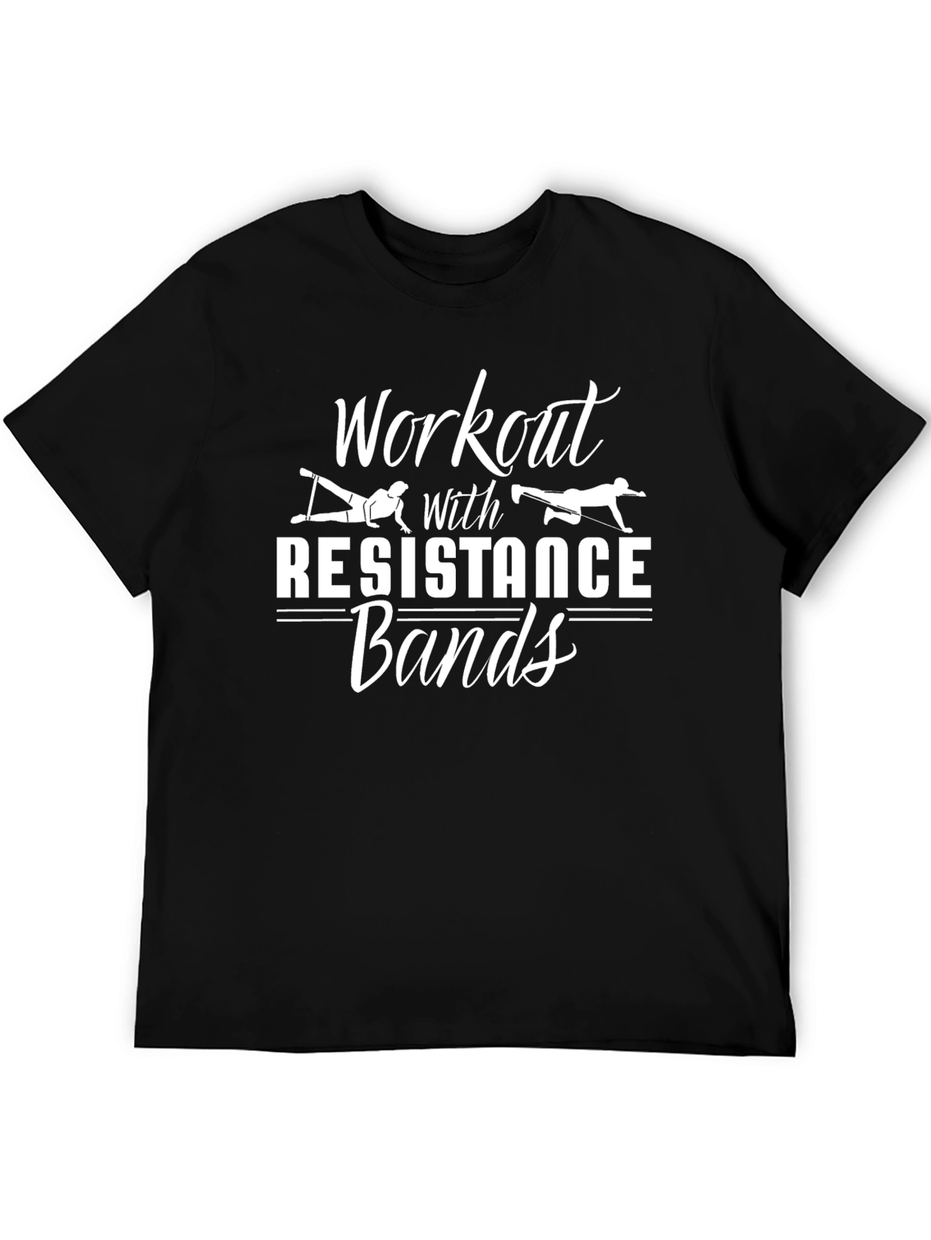 Black Workout with Resistance Bands Graphic T-Shirt view 5