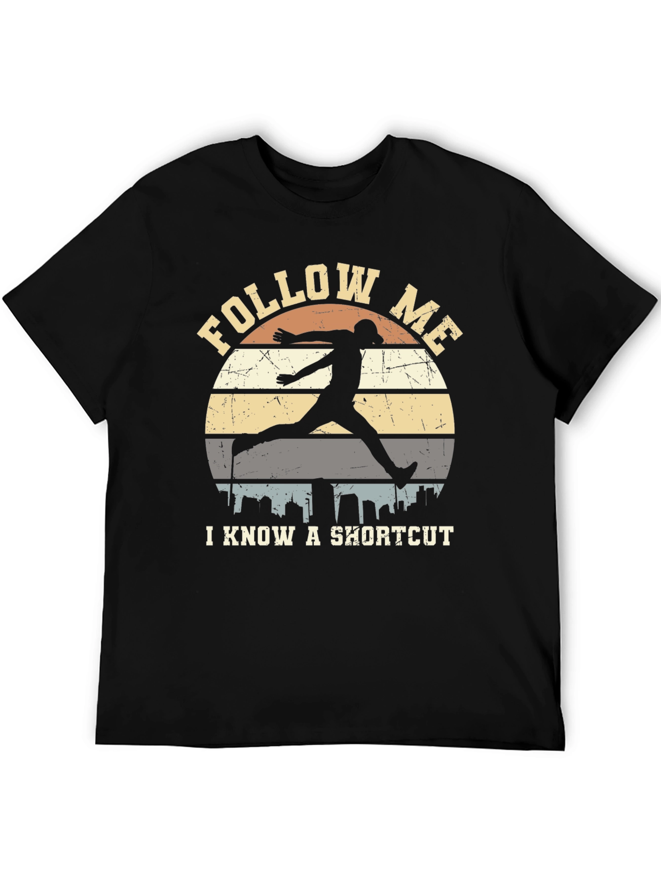 Black Follow Me Shortcut Graphic Tee view 5