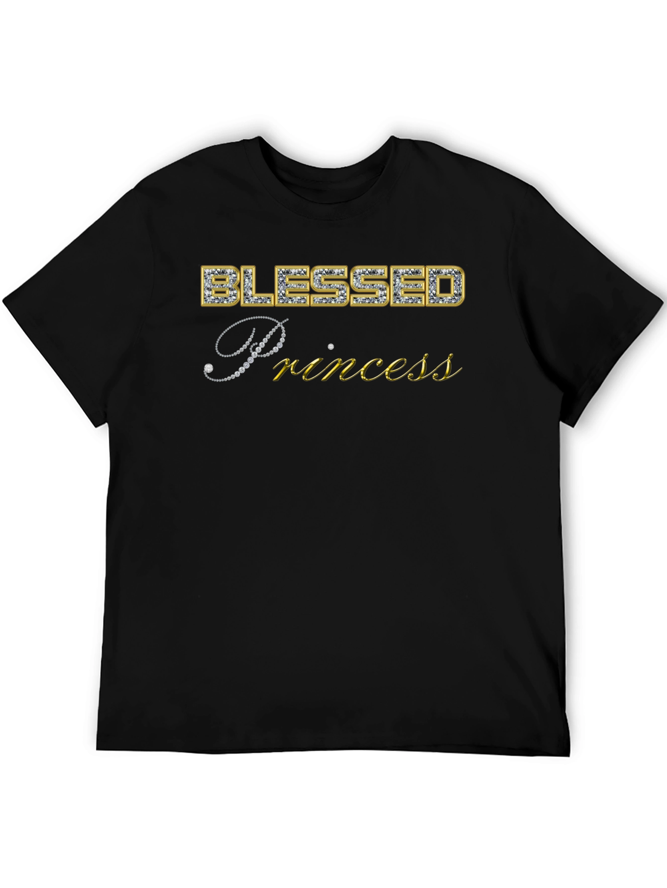Black Blessed Princess Graphic Tee view 5