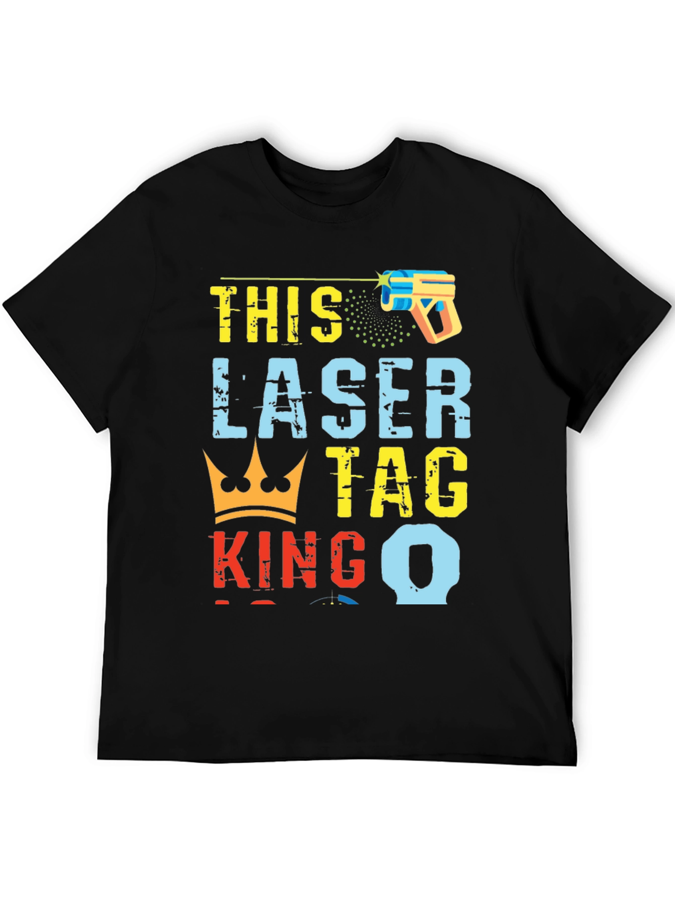 Black Laser Tag King T-Shirt - Unique Graphic Tee view 5