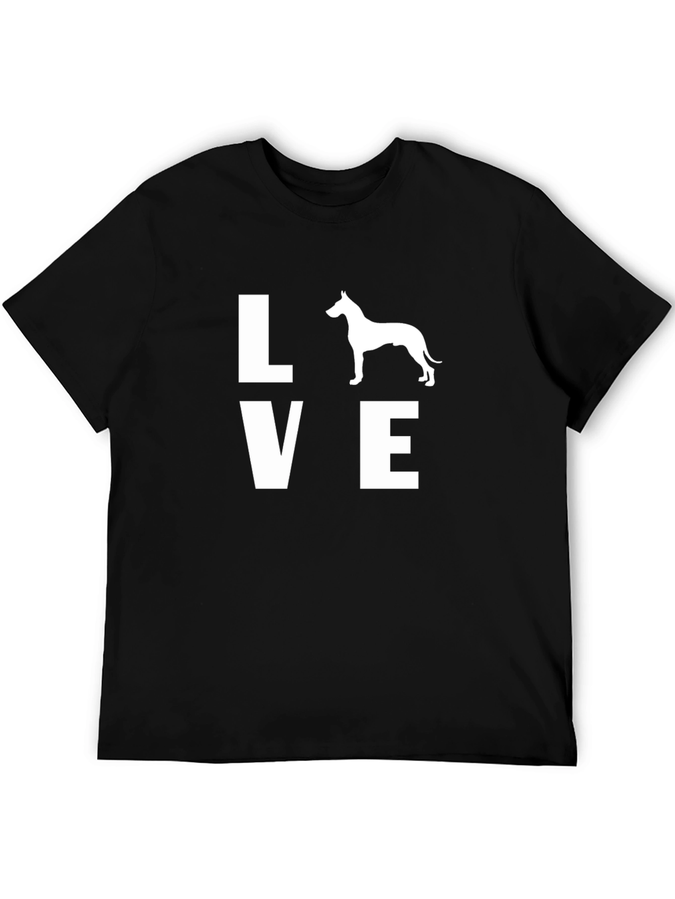 Black Love Dog T-Shirt - Unisex Black Tee view 5