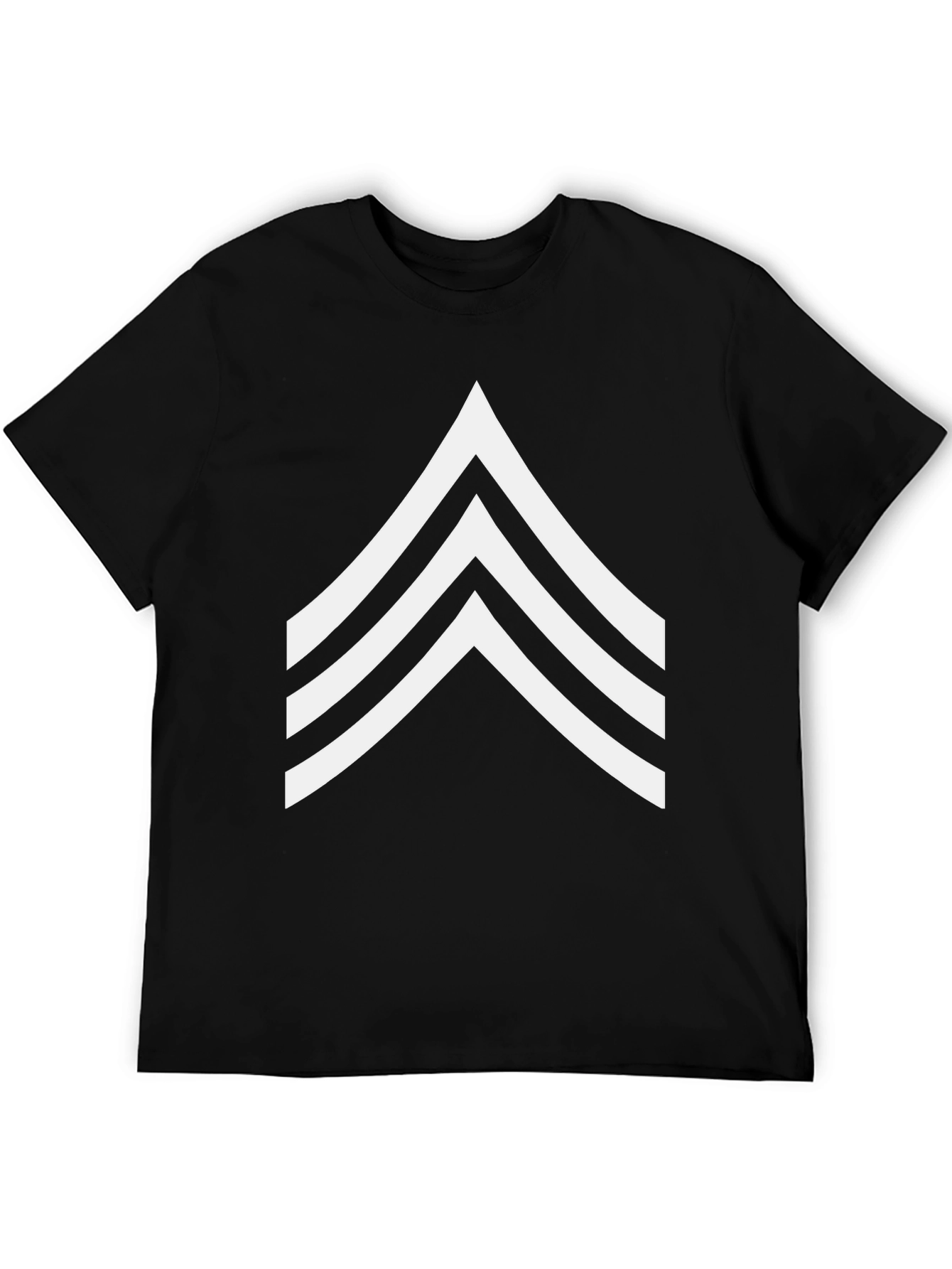 Black Sergeant Stripes Graphic Tee - Military Style Shirt view 5