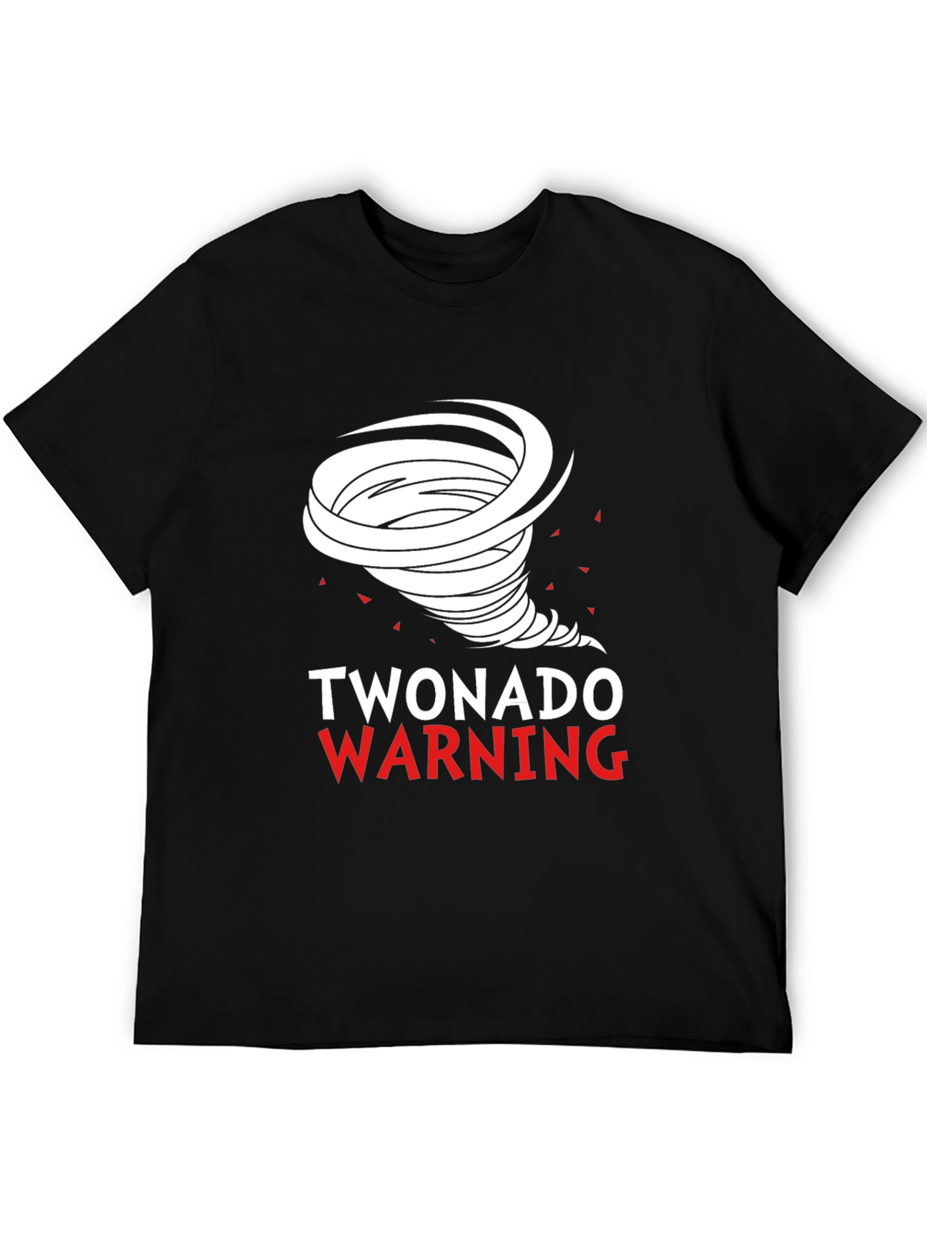 Black Twonado Warning Novelty Graphic T-Shirt view 5