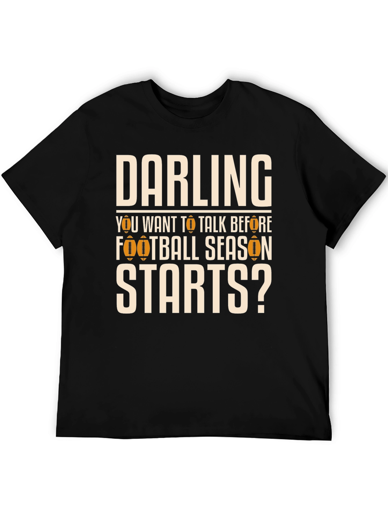 Black Darling Football Season T-Shirt view 5