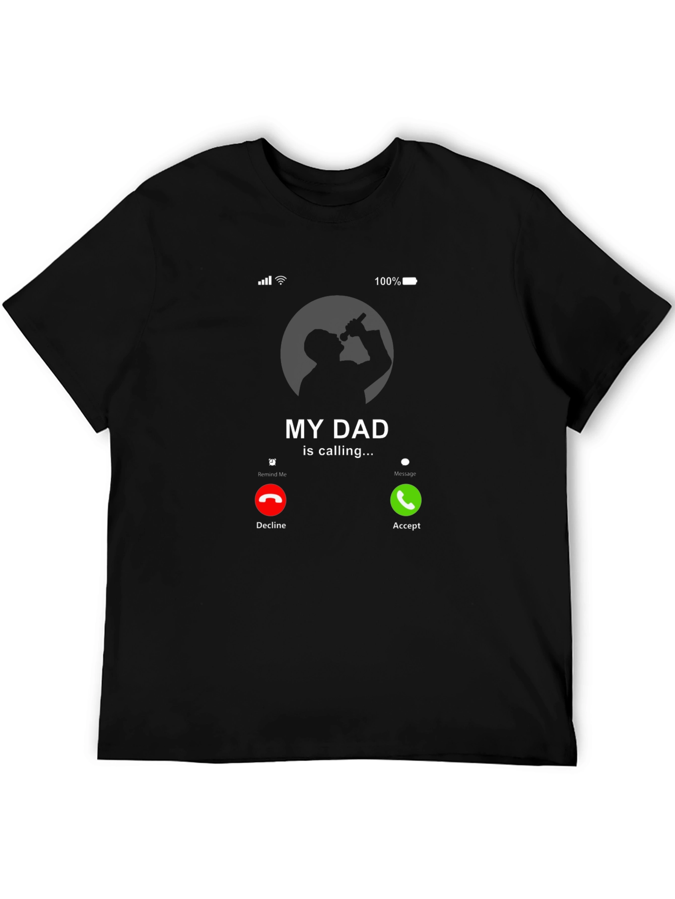 Black My Dad is Calling Funny T-Shirt view 5