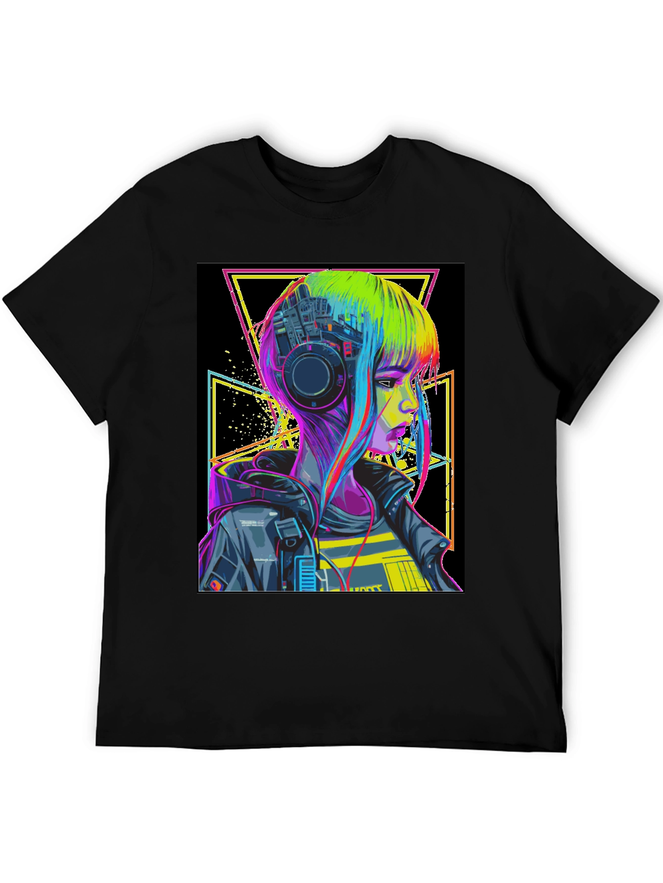 Black Cyberpunk Style T-Shirt - Edgy Techwear view 5