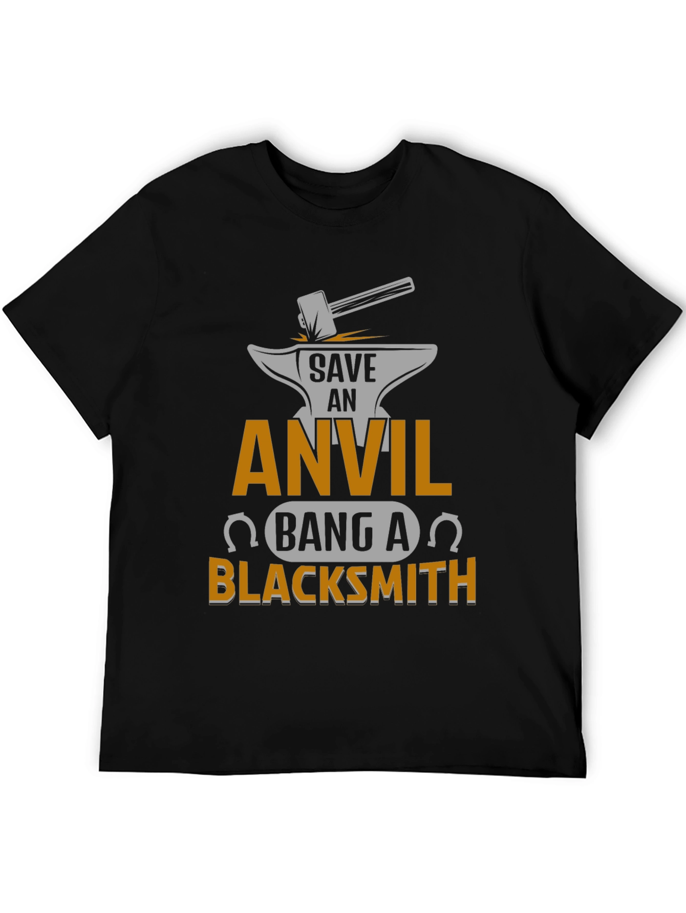 Black Save an Anvil Bang a Blacksmith T-Shirt view 5